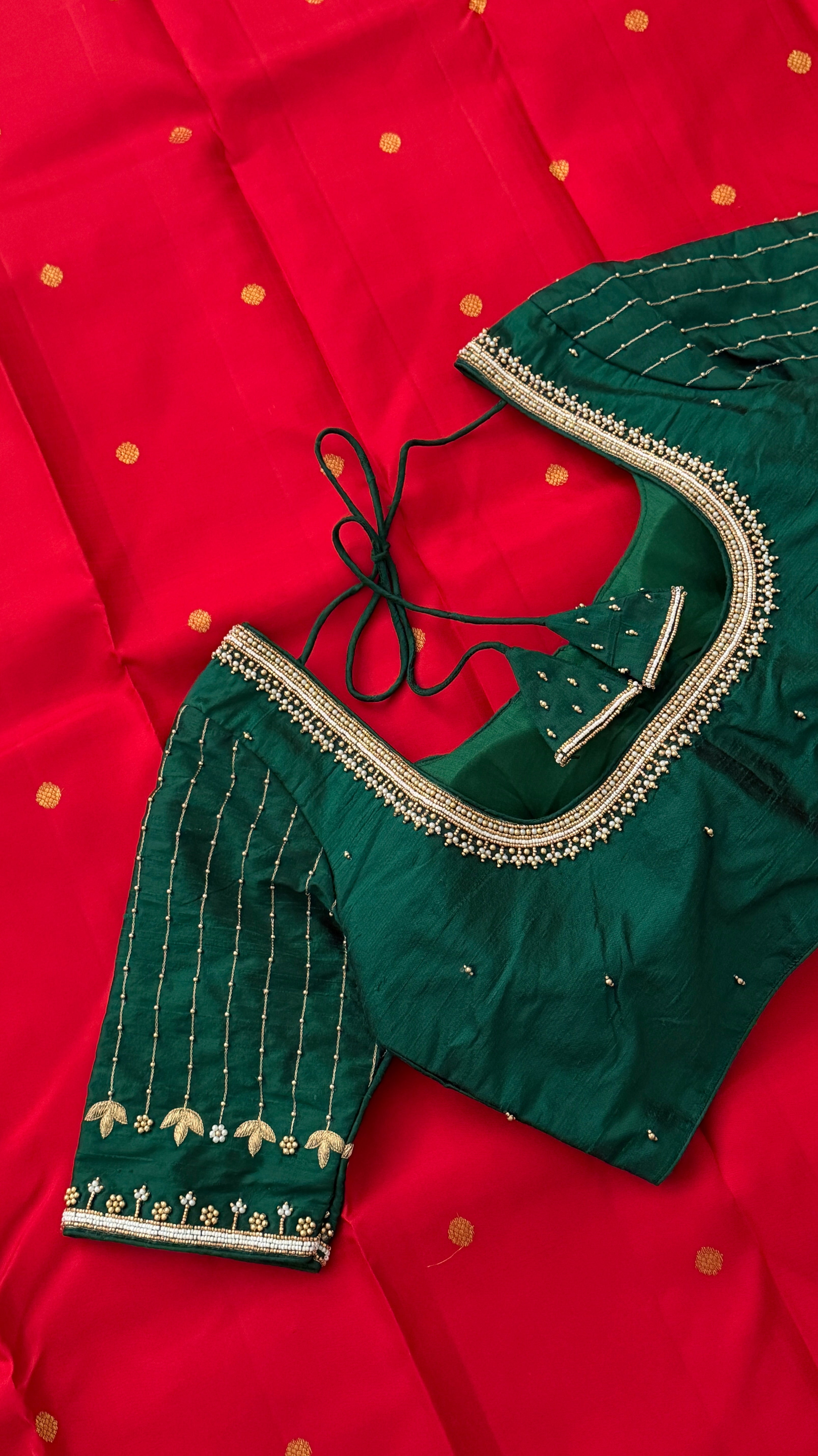 Bottle Green Vine Drop Blouse