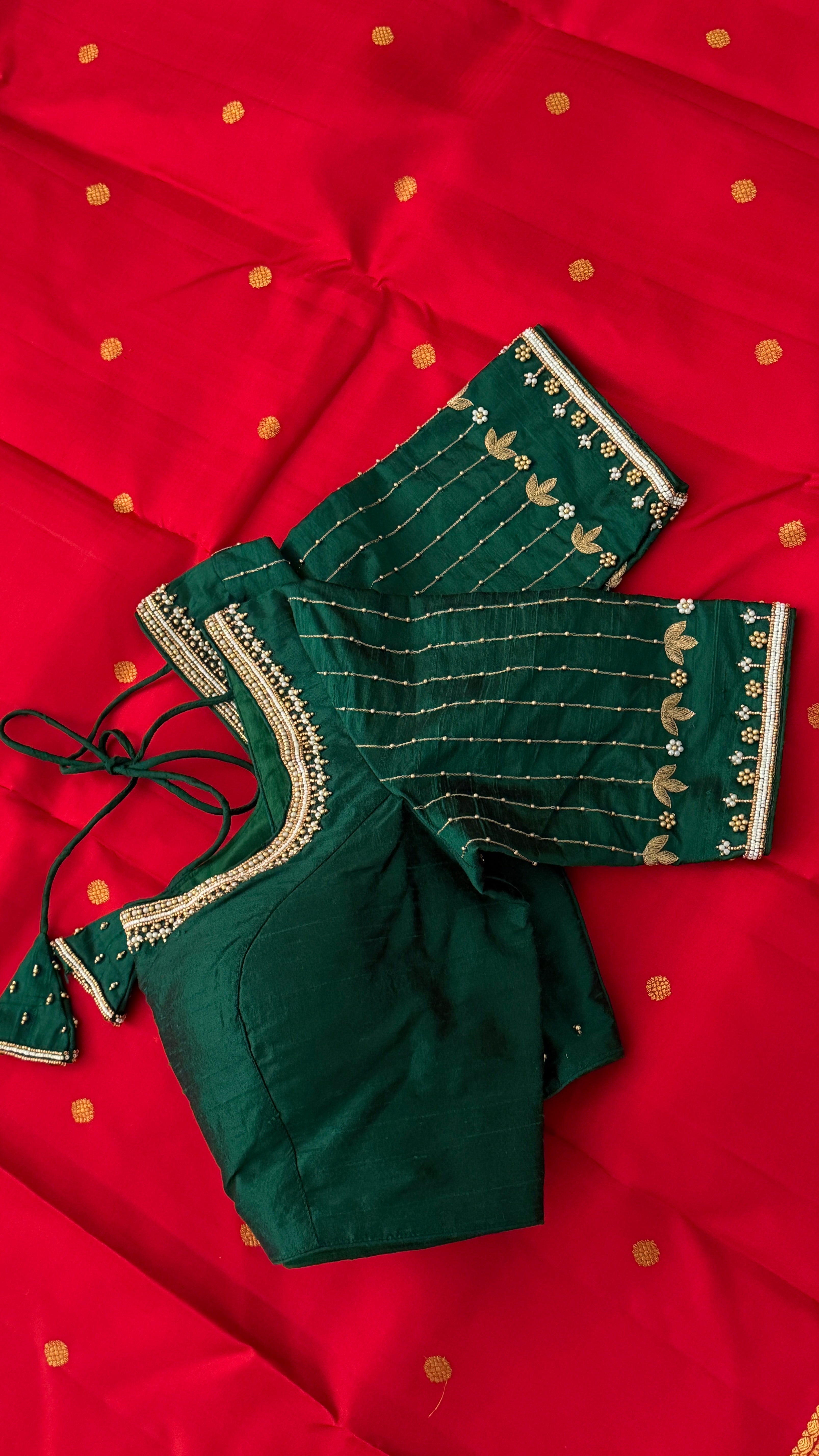 Bottle Green Vine Drop Blouse