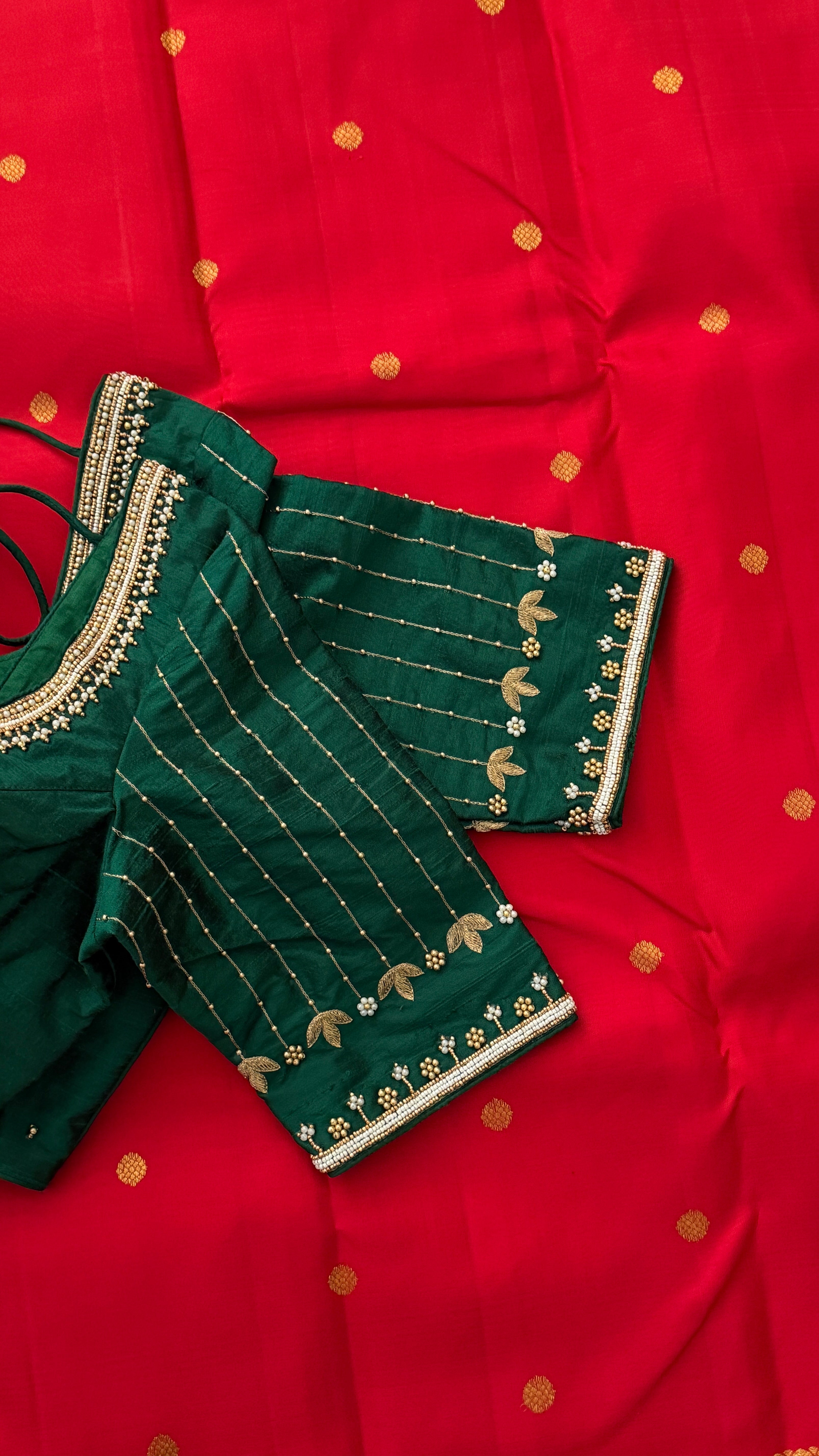 Bottle Green Vine Drop Blouse
