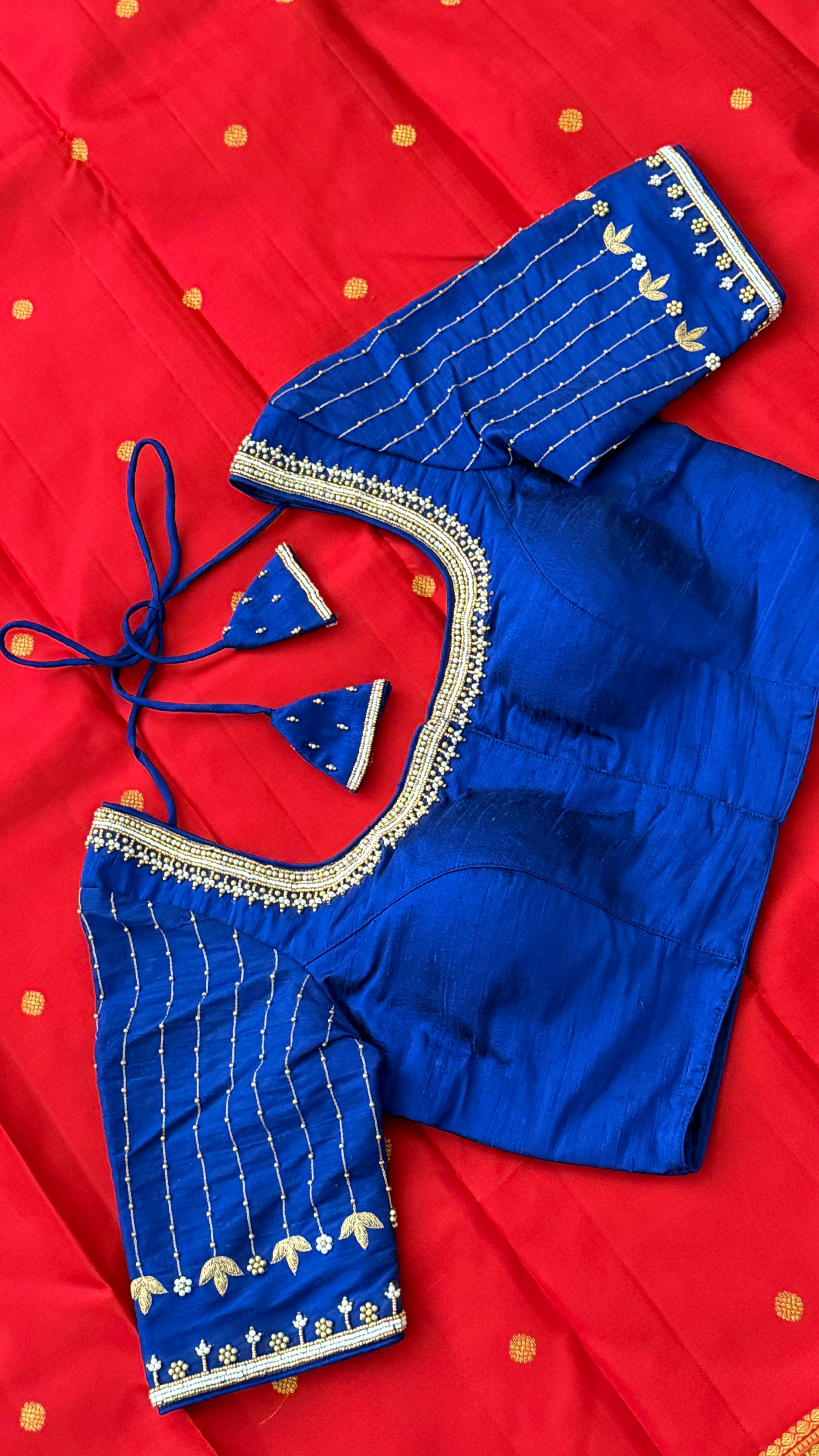 Royal Blue Vine Drop Blouse