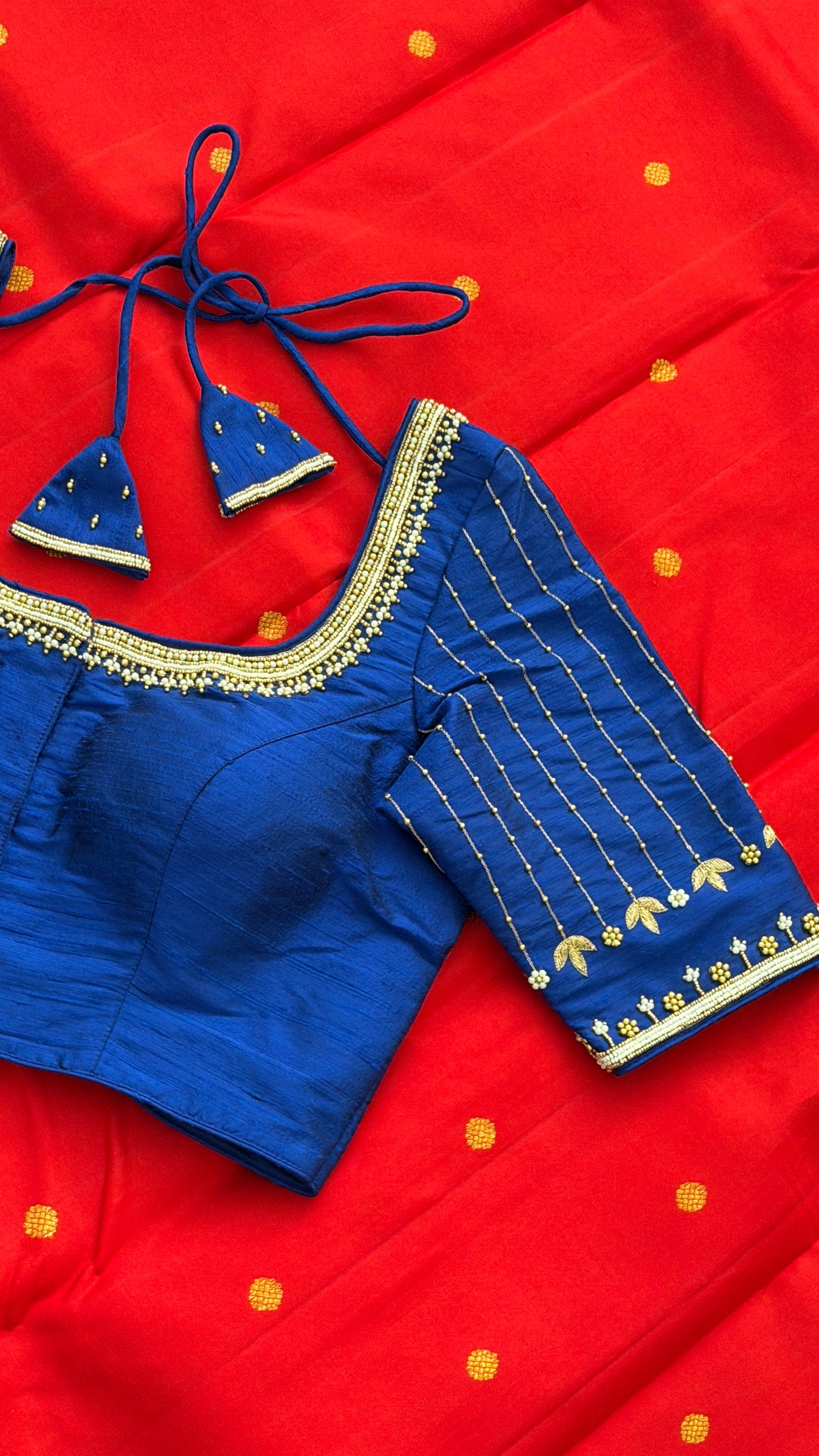 Royal Blue Vine Drop Blouse