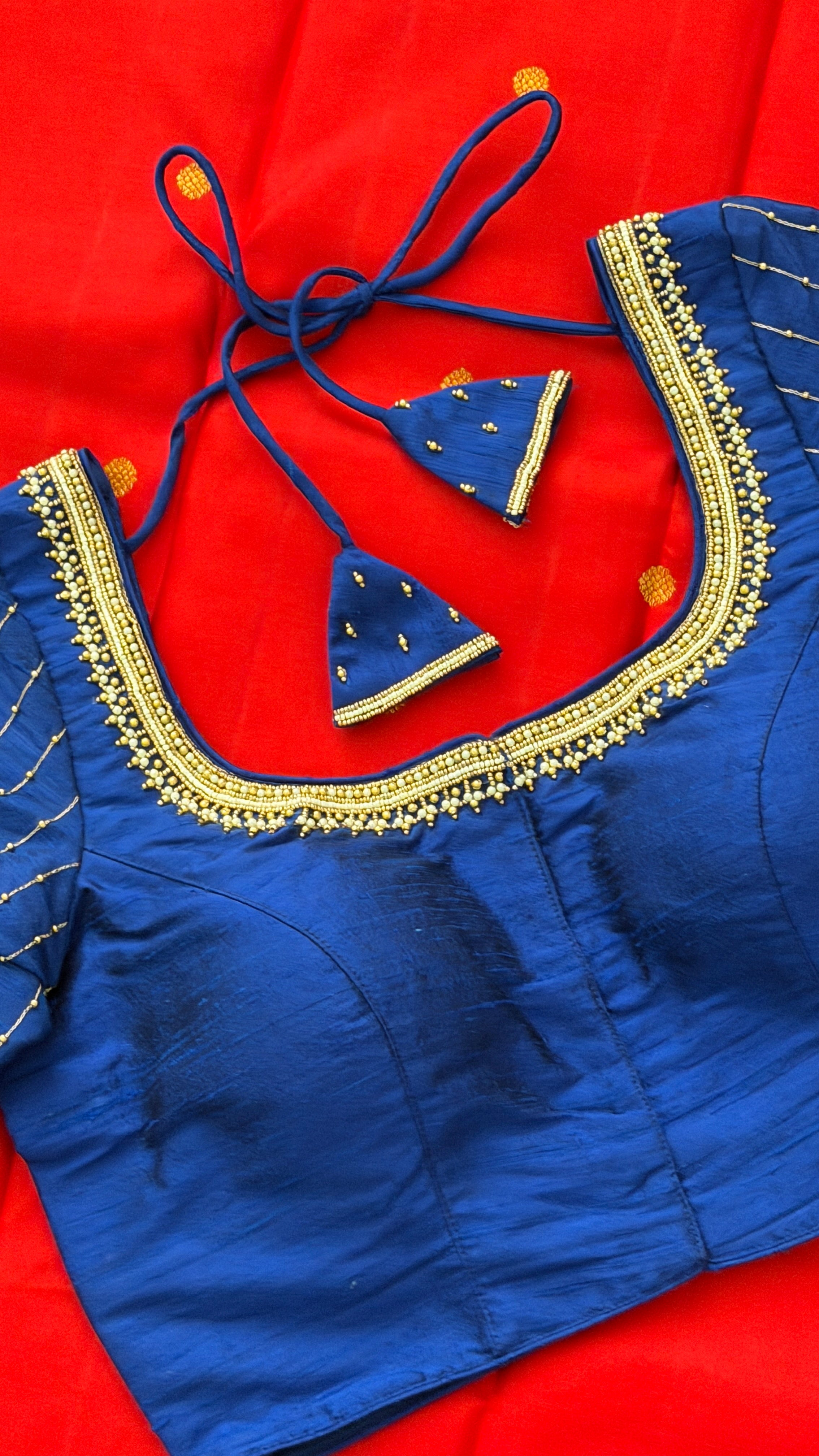 Royal Blue Vine Drop Blouse