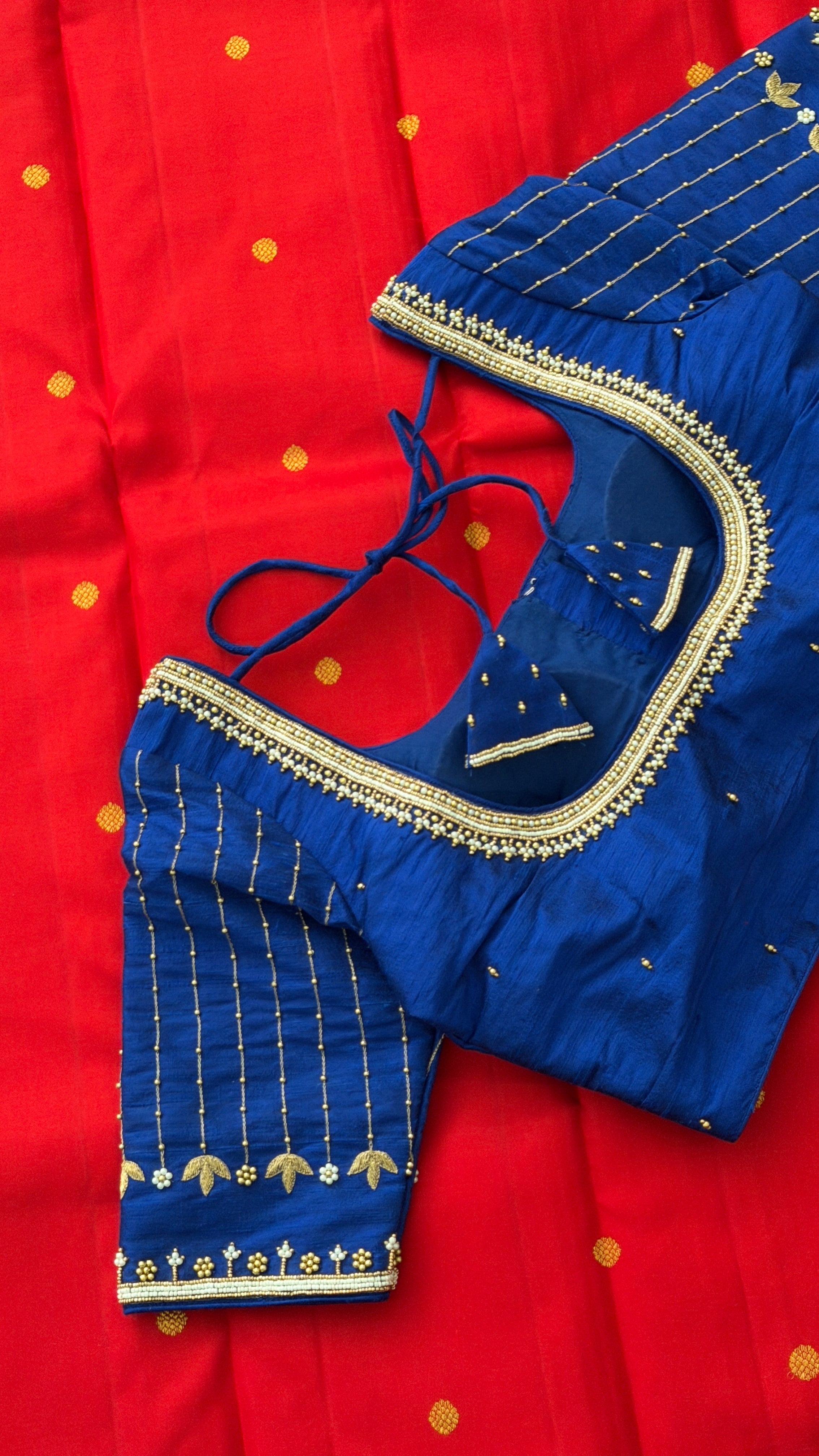 Royal Blue Vine Drop Blouse