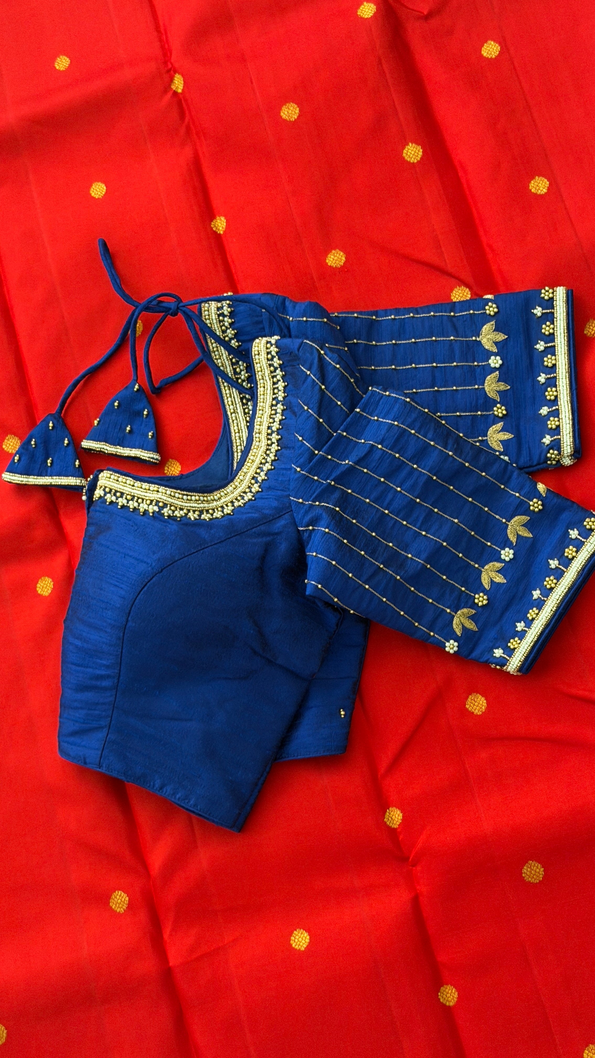 Royal Blue Vine Drop Blouse