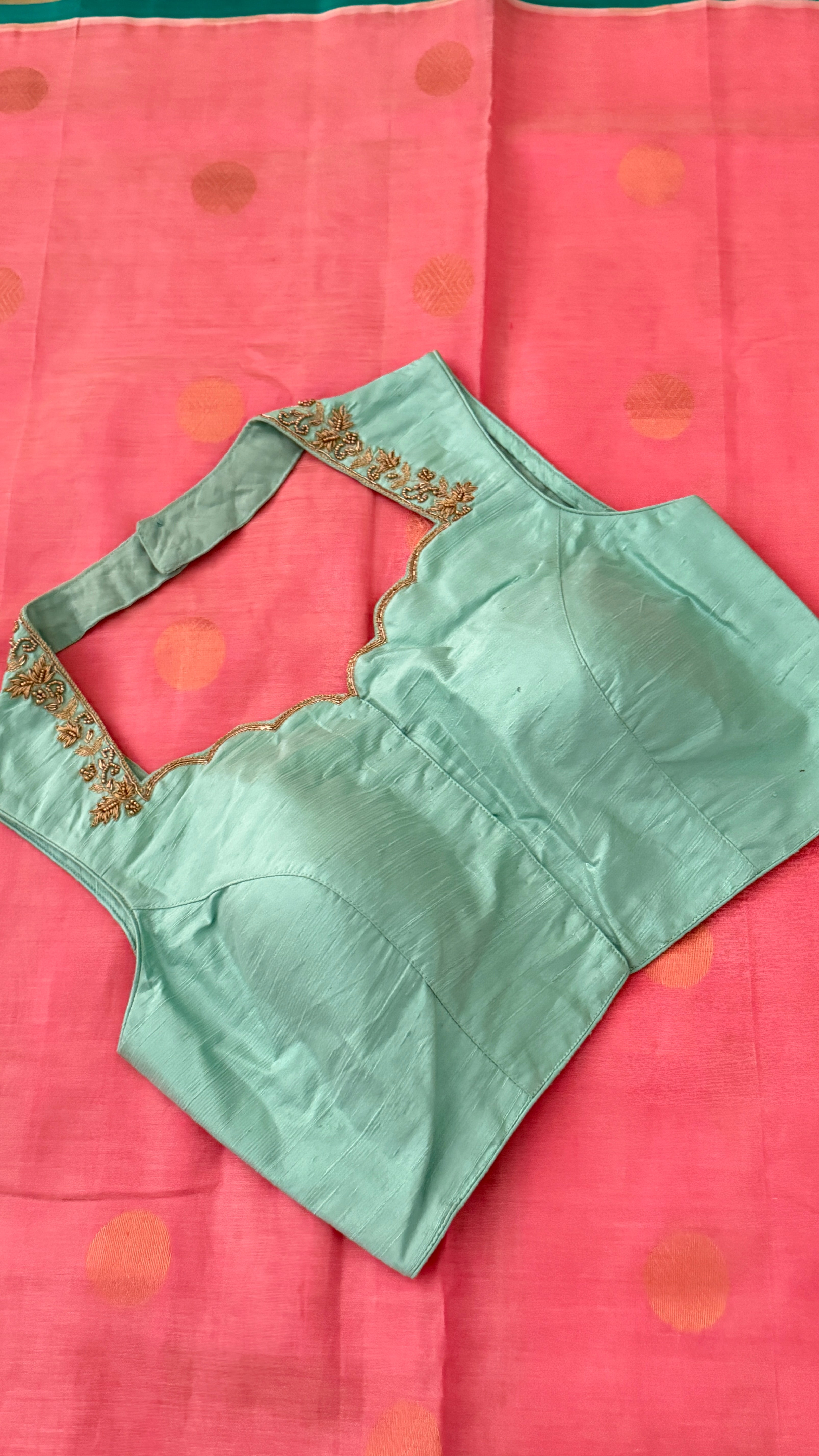 Aqua Mint Sleeveless Petal Blouse