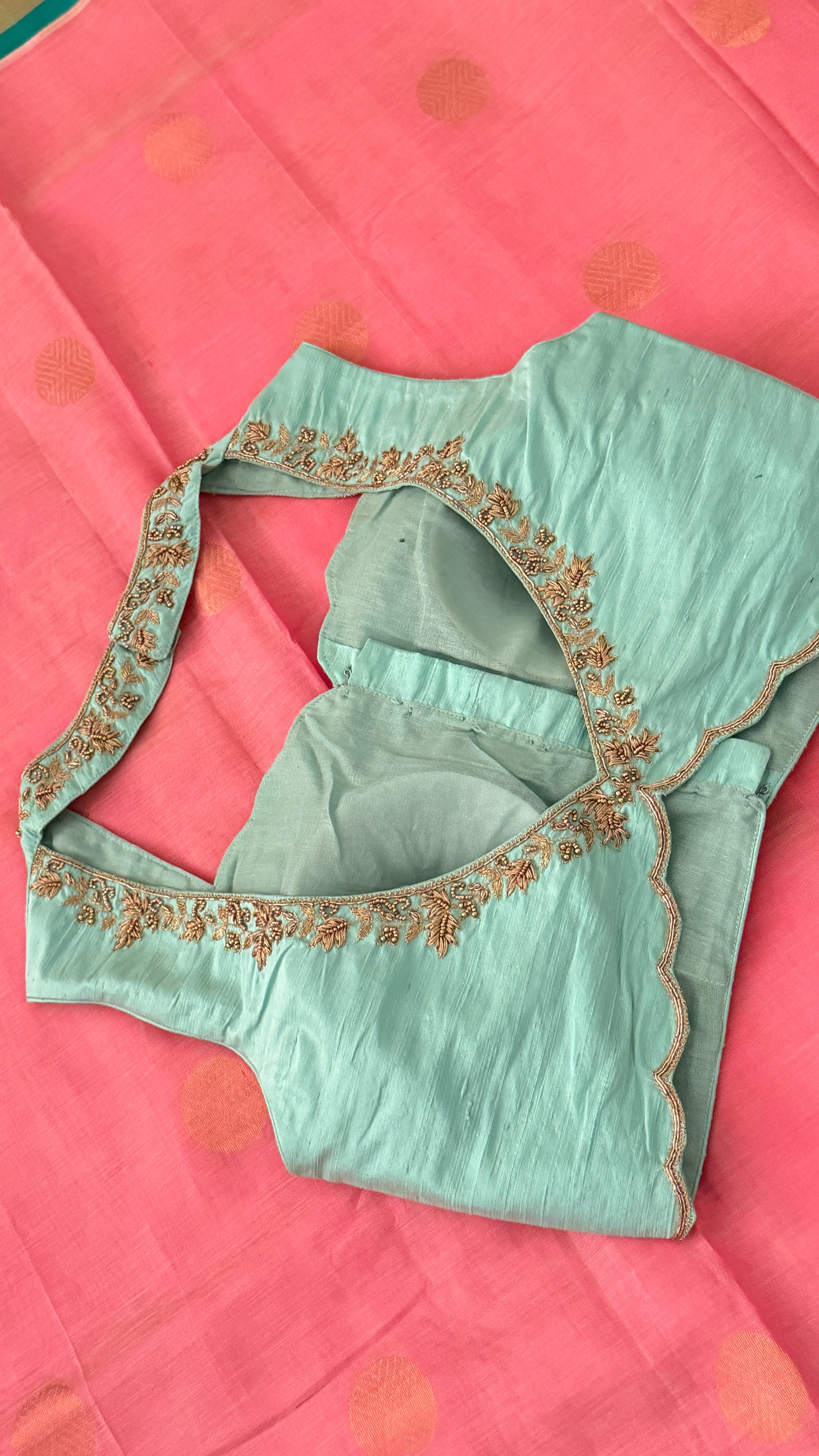 Aqua Mint Sleeveless Petal Blouse