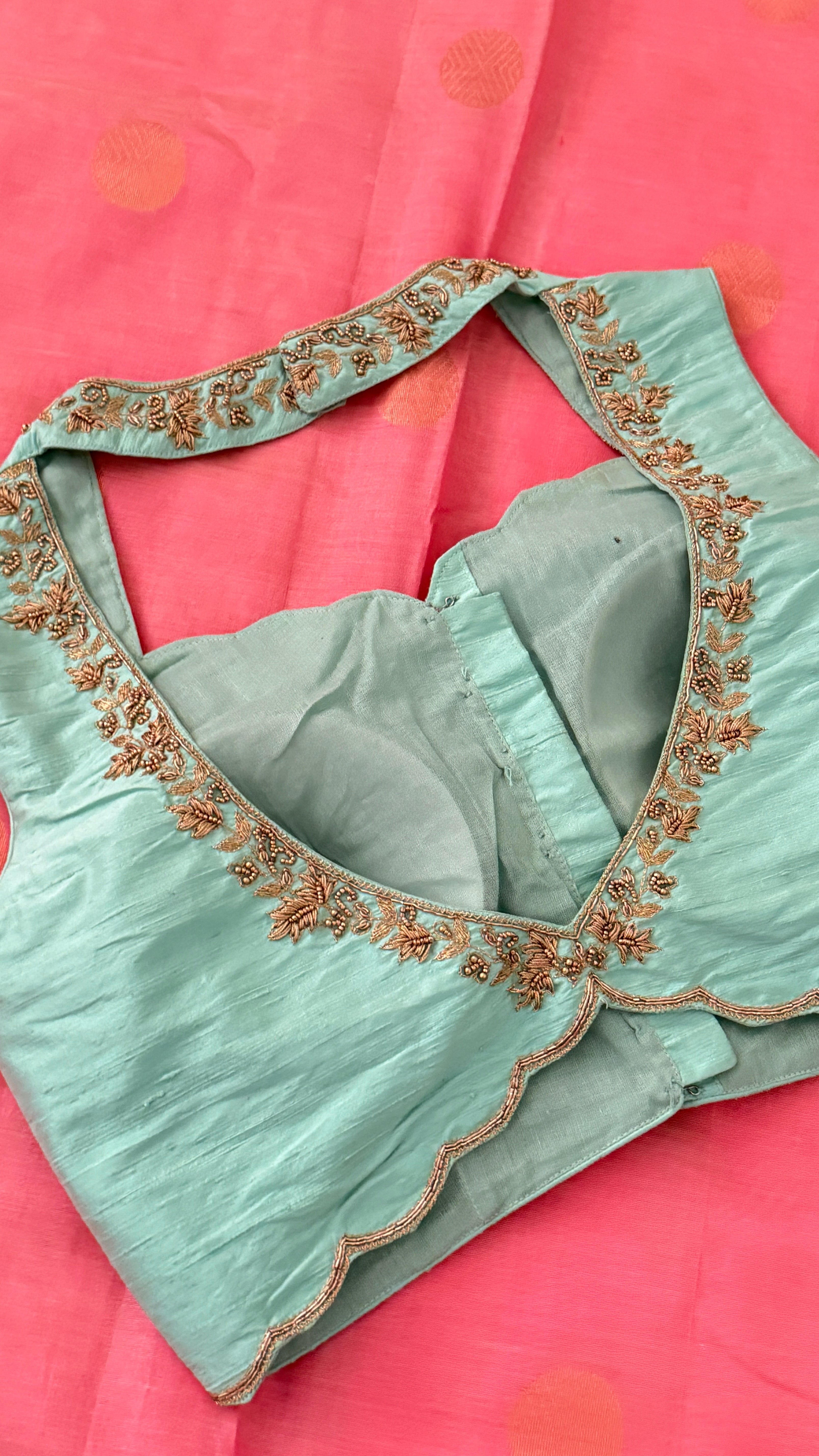 Aqua Mint Sleeveless Petal Blouse