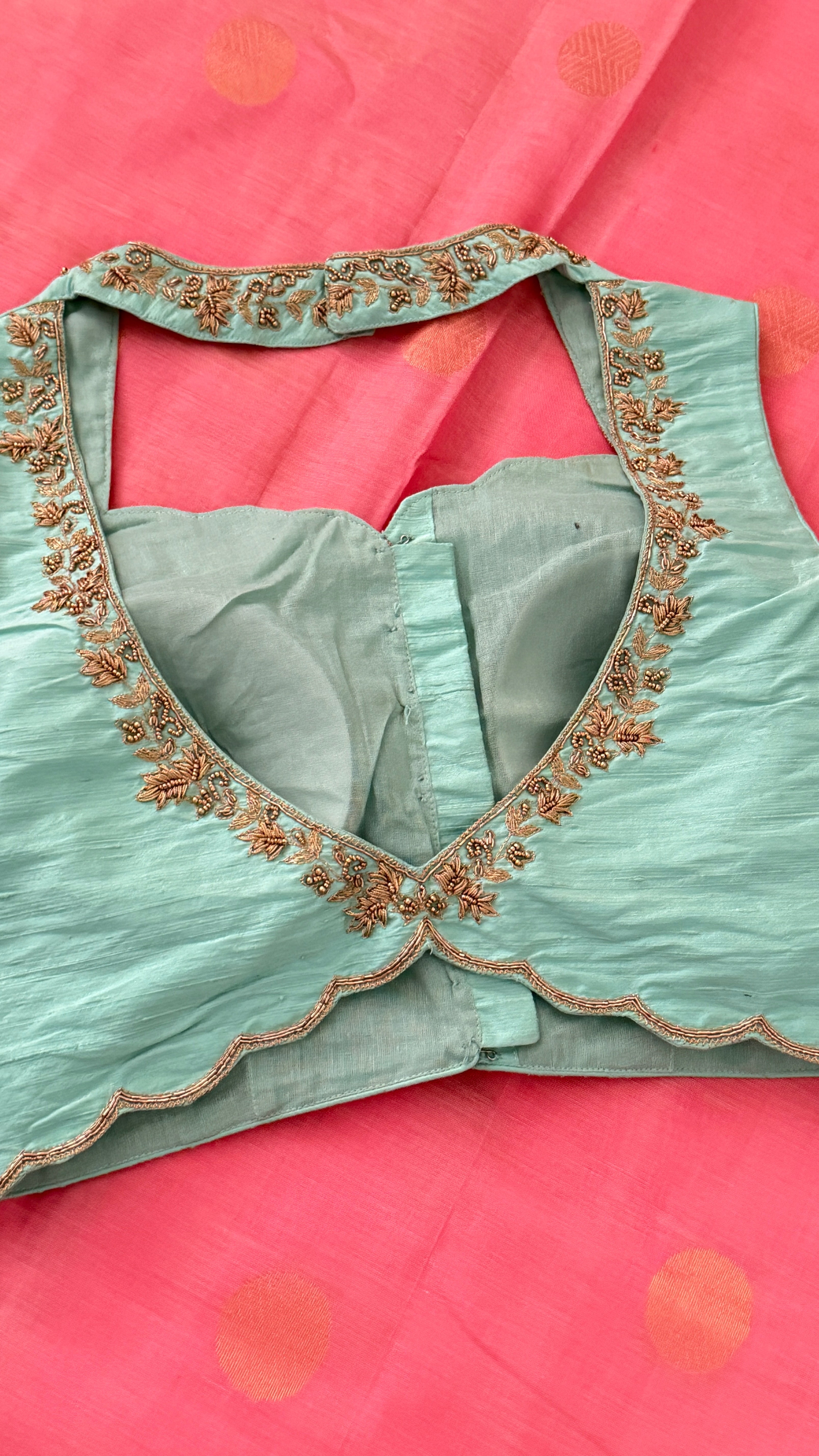 Aqua Mint Sleeveless Petal Blouse