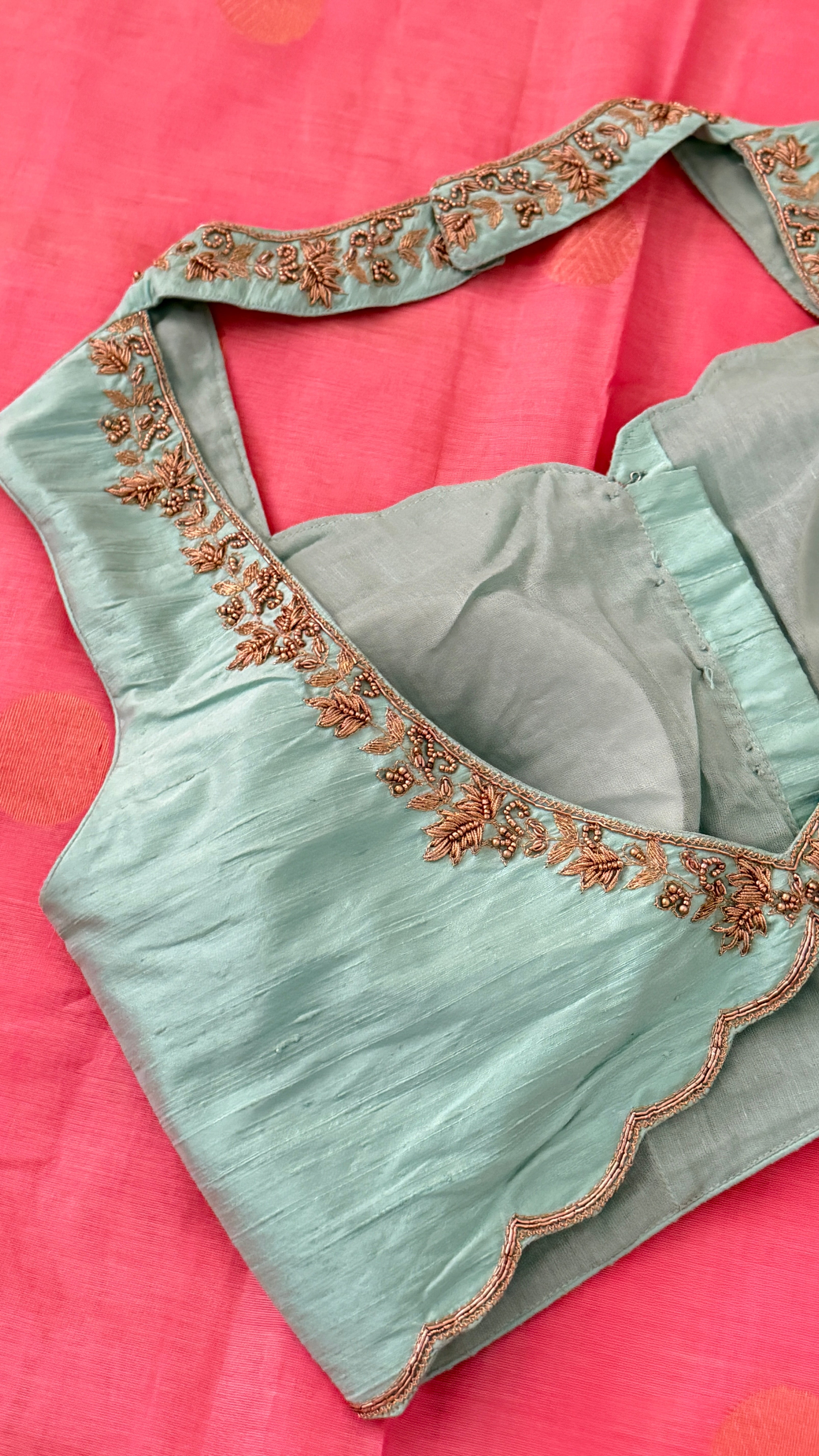 Aqua Mint Sleeveless Petal Blouse