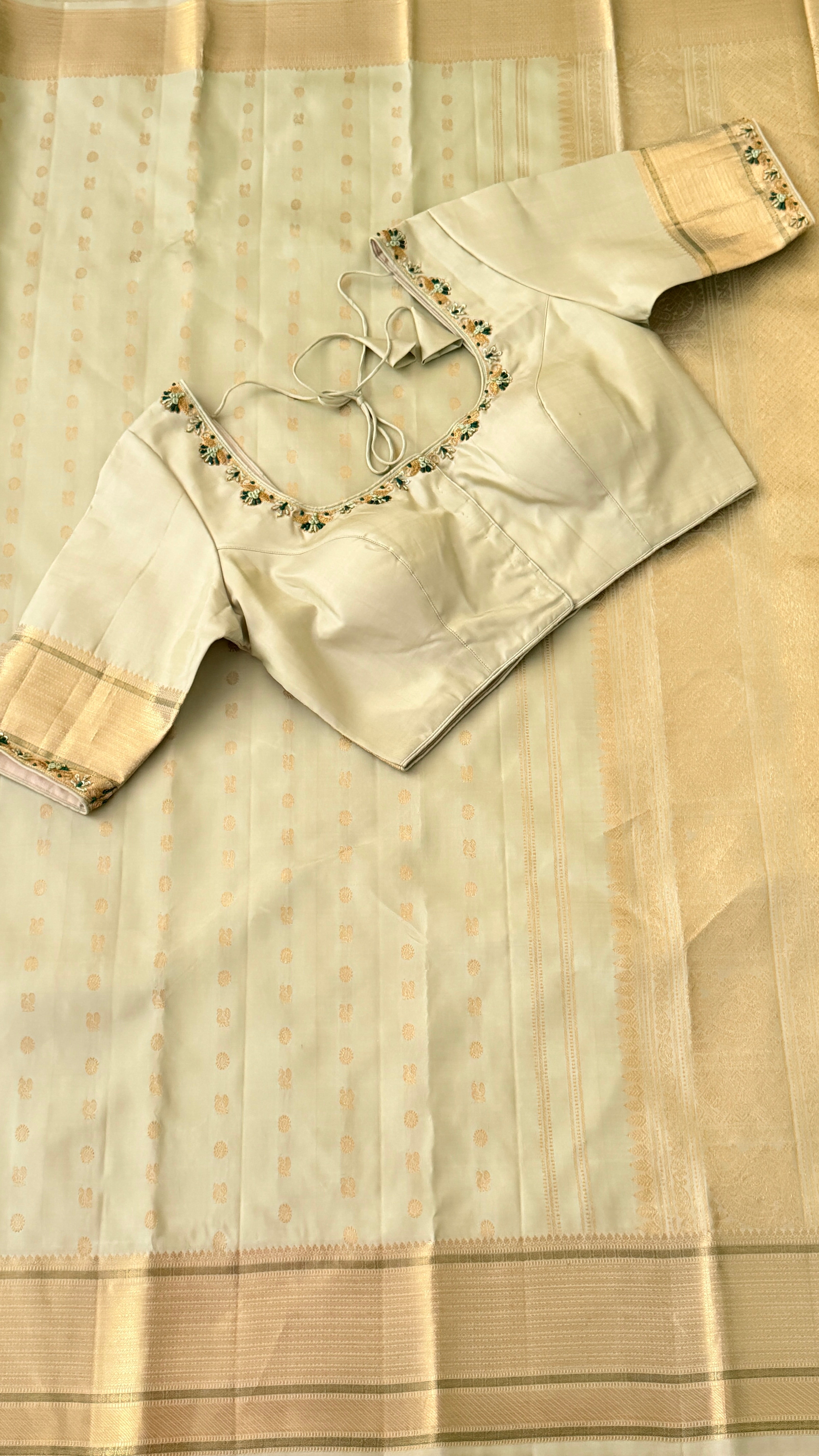 Sage Green Kanchipuram Silk Saree