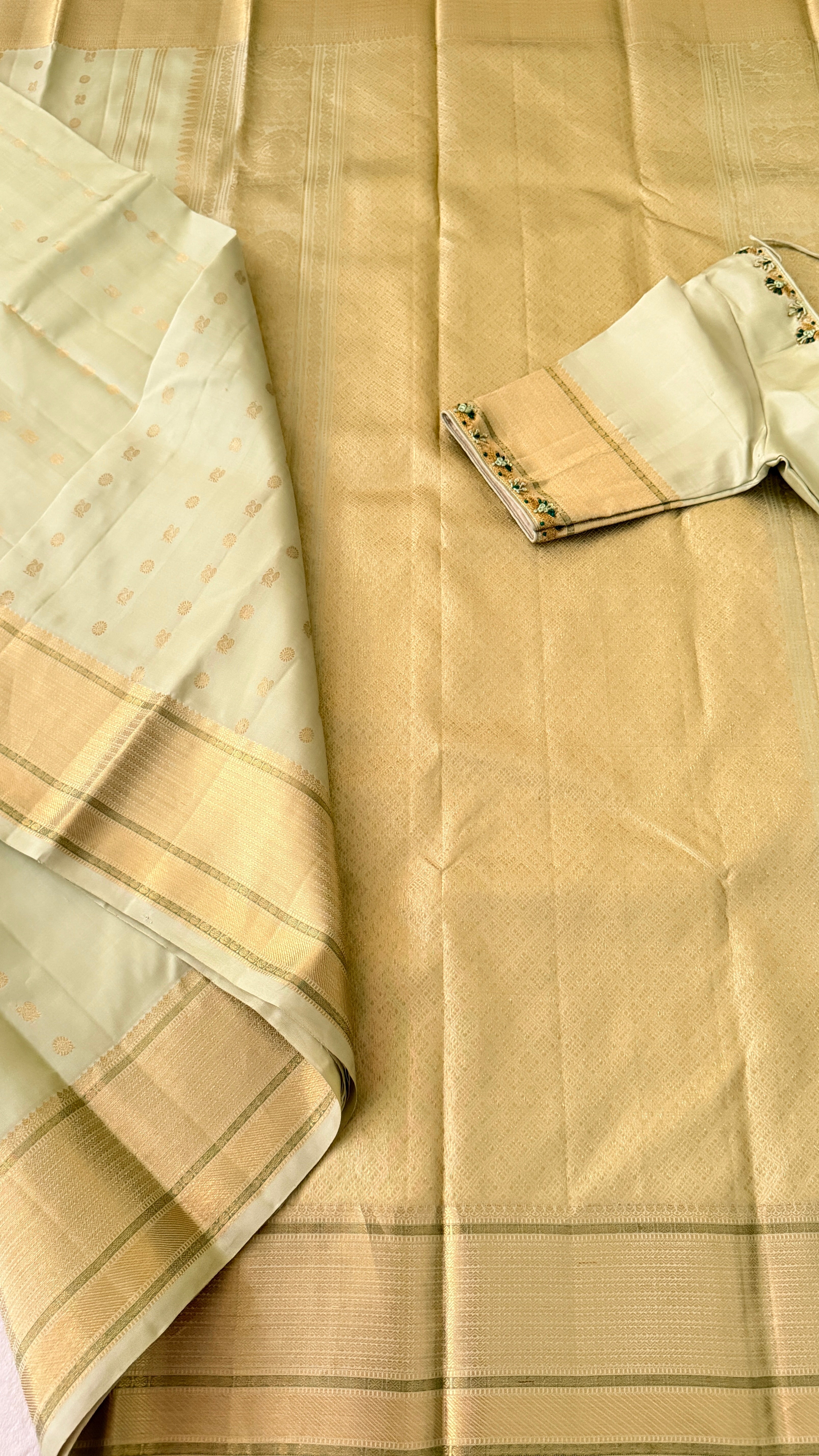 Sage Green Kanchipuram Silk Saree