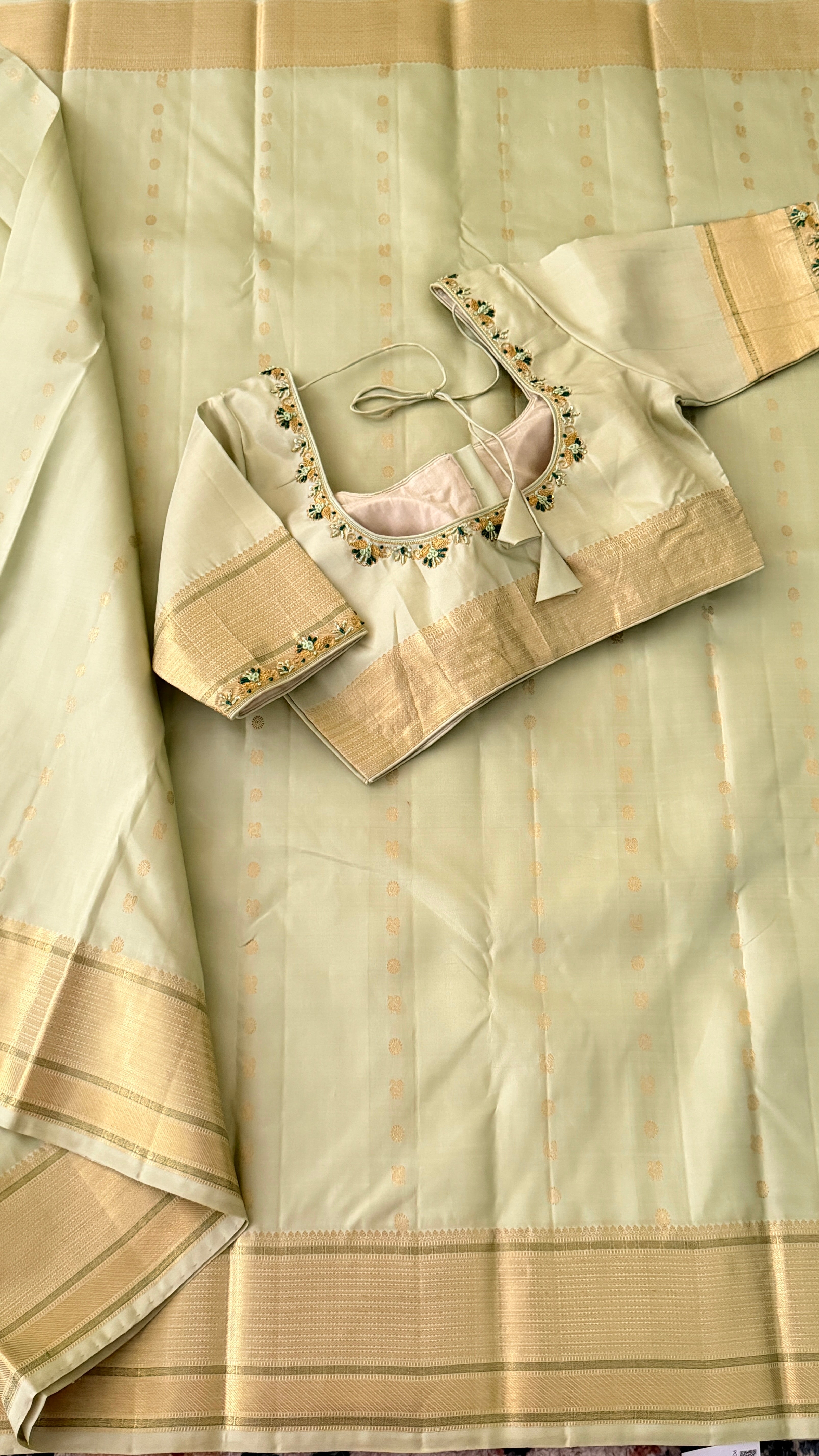 Sage Green Kanchipuram Silk Saree