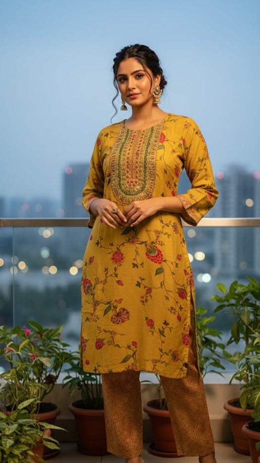Mustard Bloom Suit