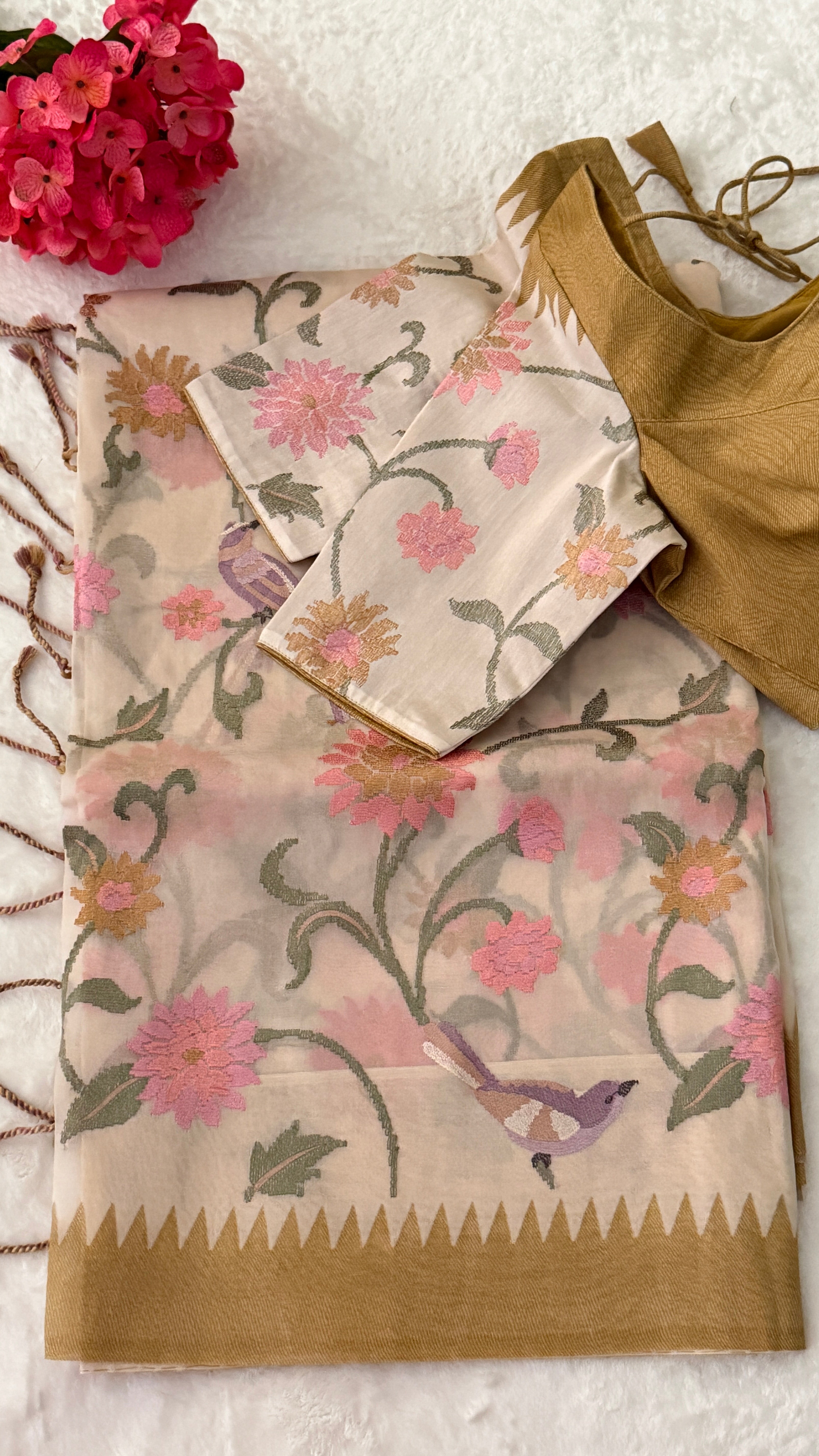 Floral Kora Organza Banaras Saree