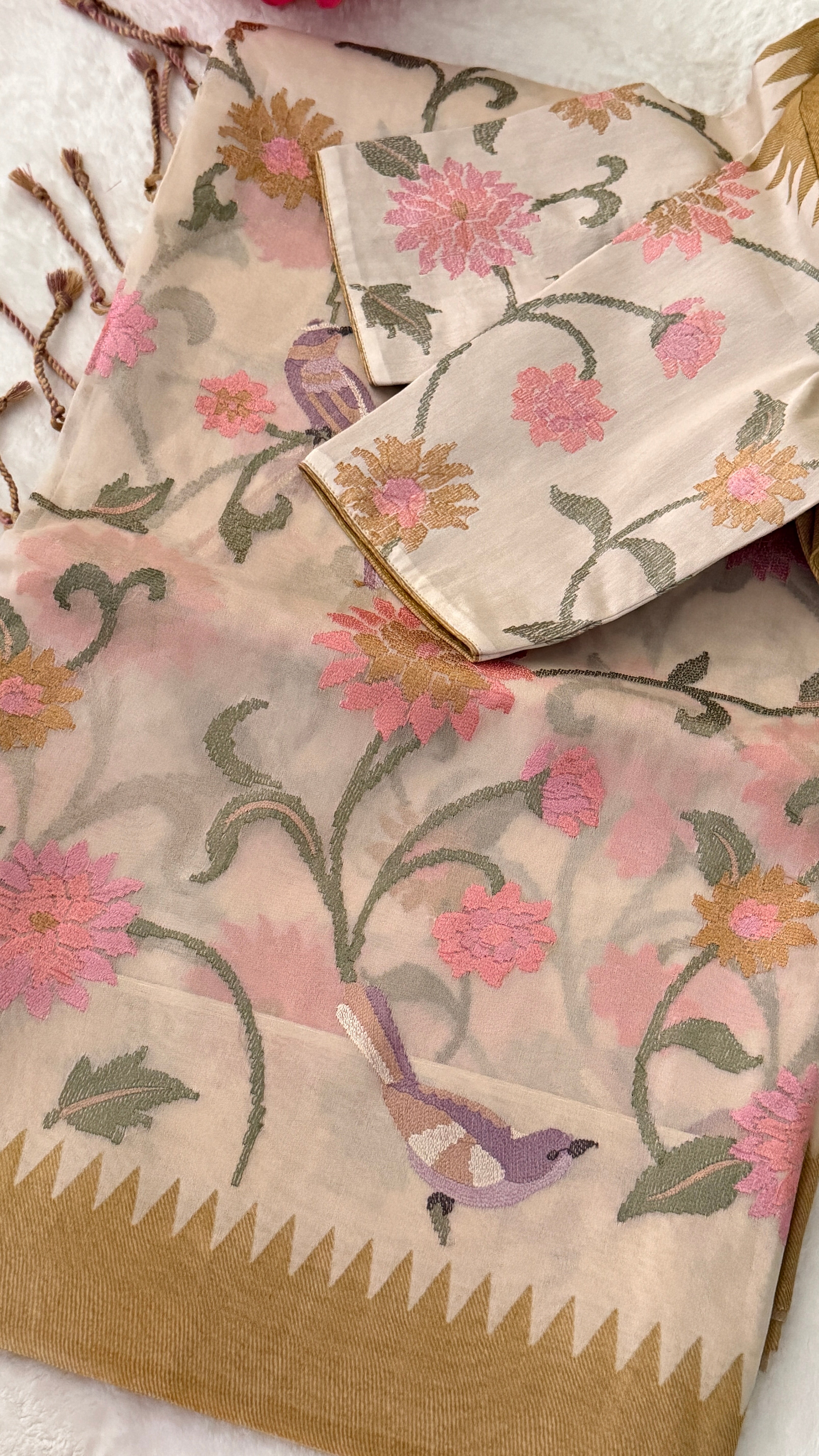 Floral Kora Organza Banaras Saree