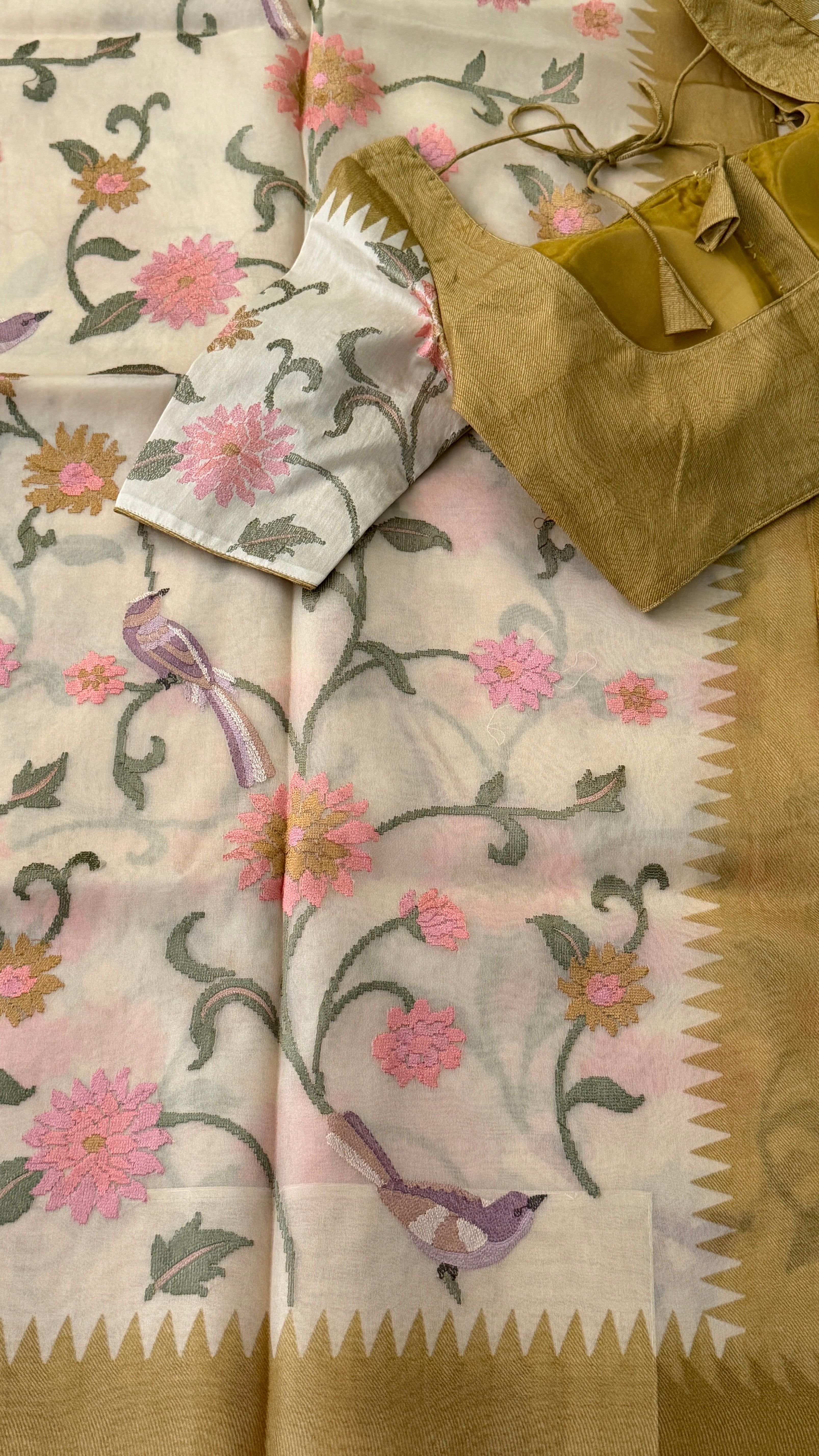 Floral Kora Organza Banaras Saree