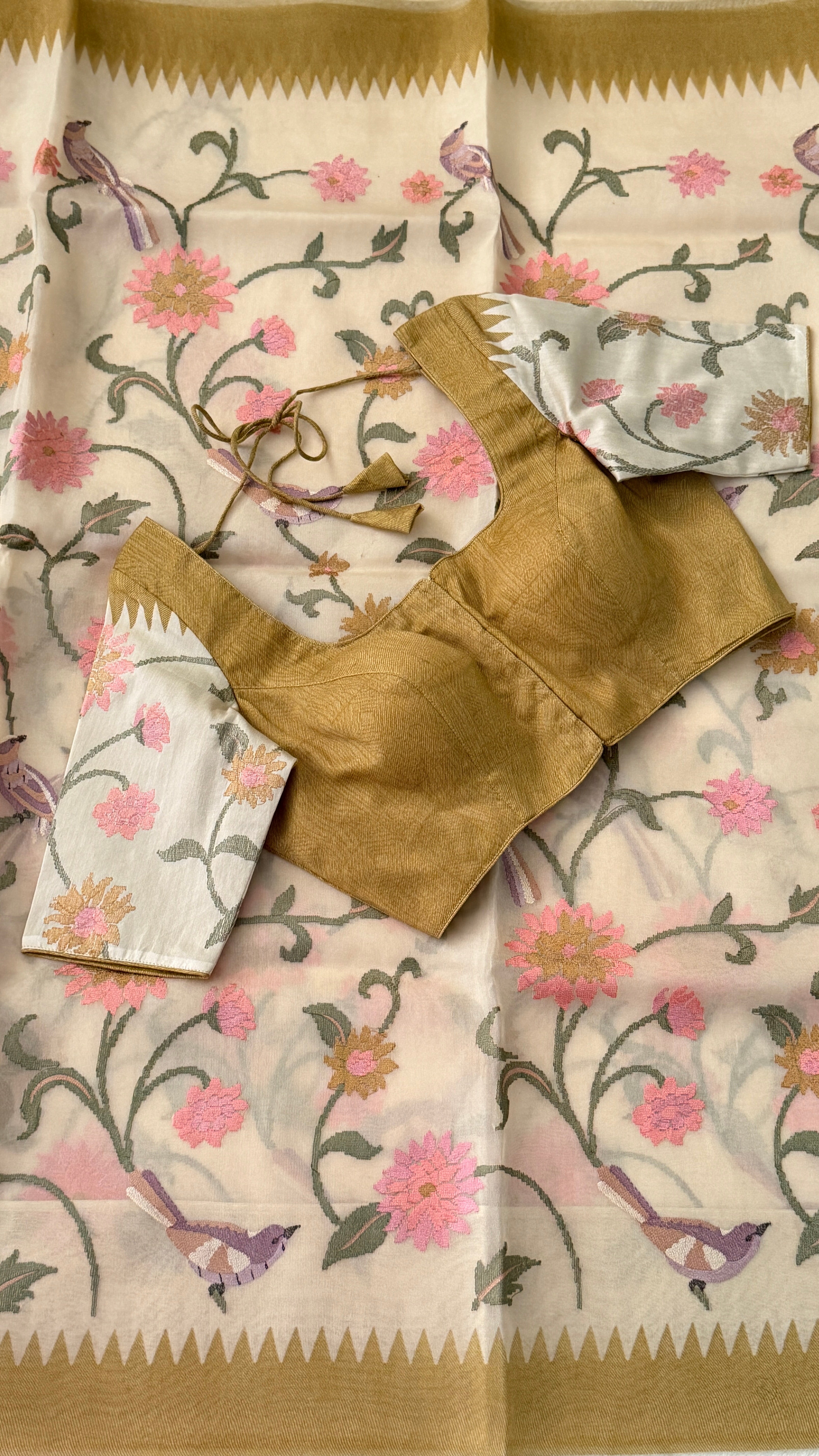 Floral Kora Organza Banaras Saree