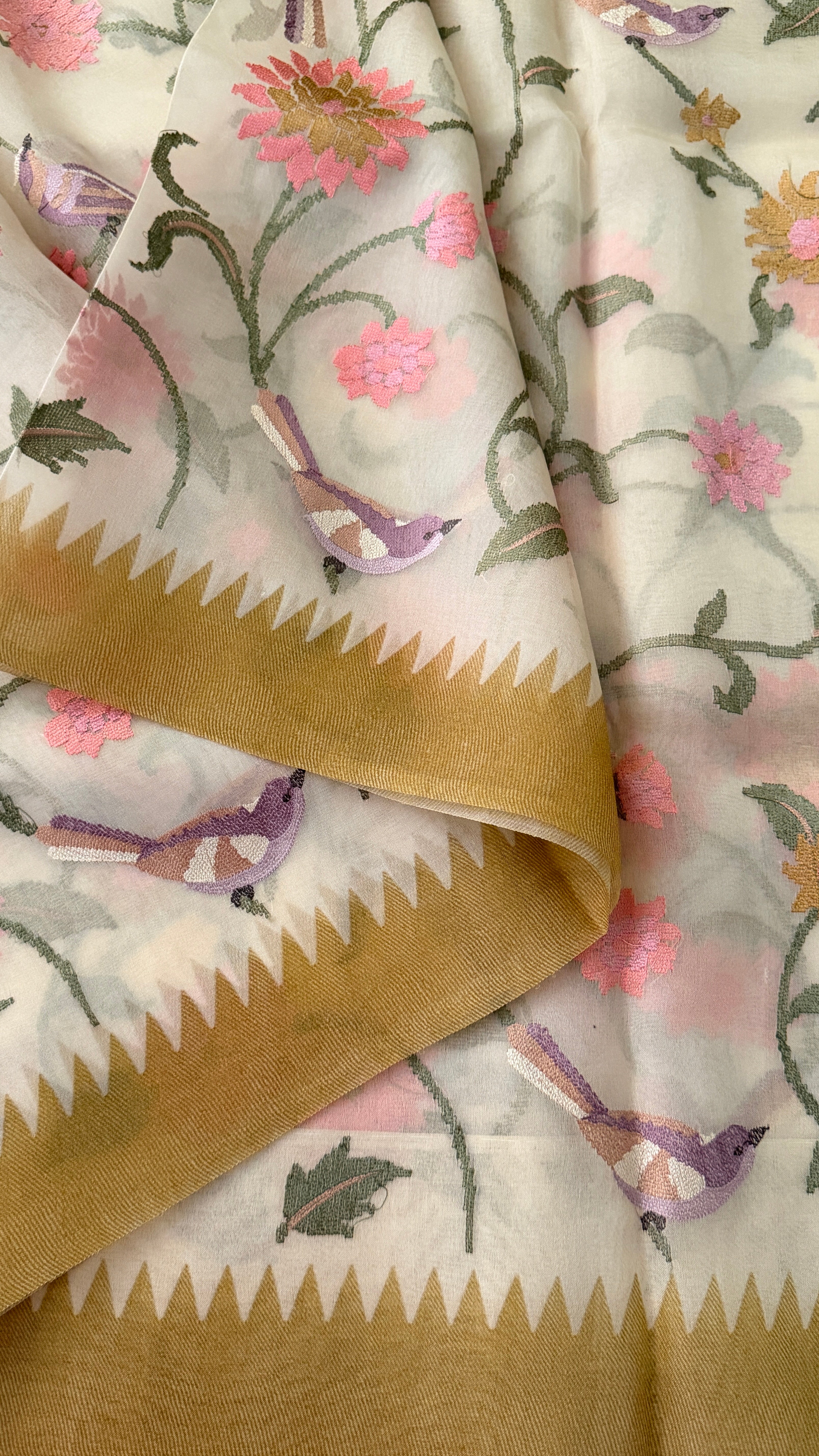 Floral Kora Organza Banaras Saree