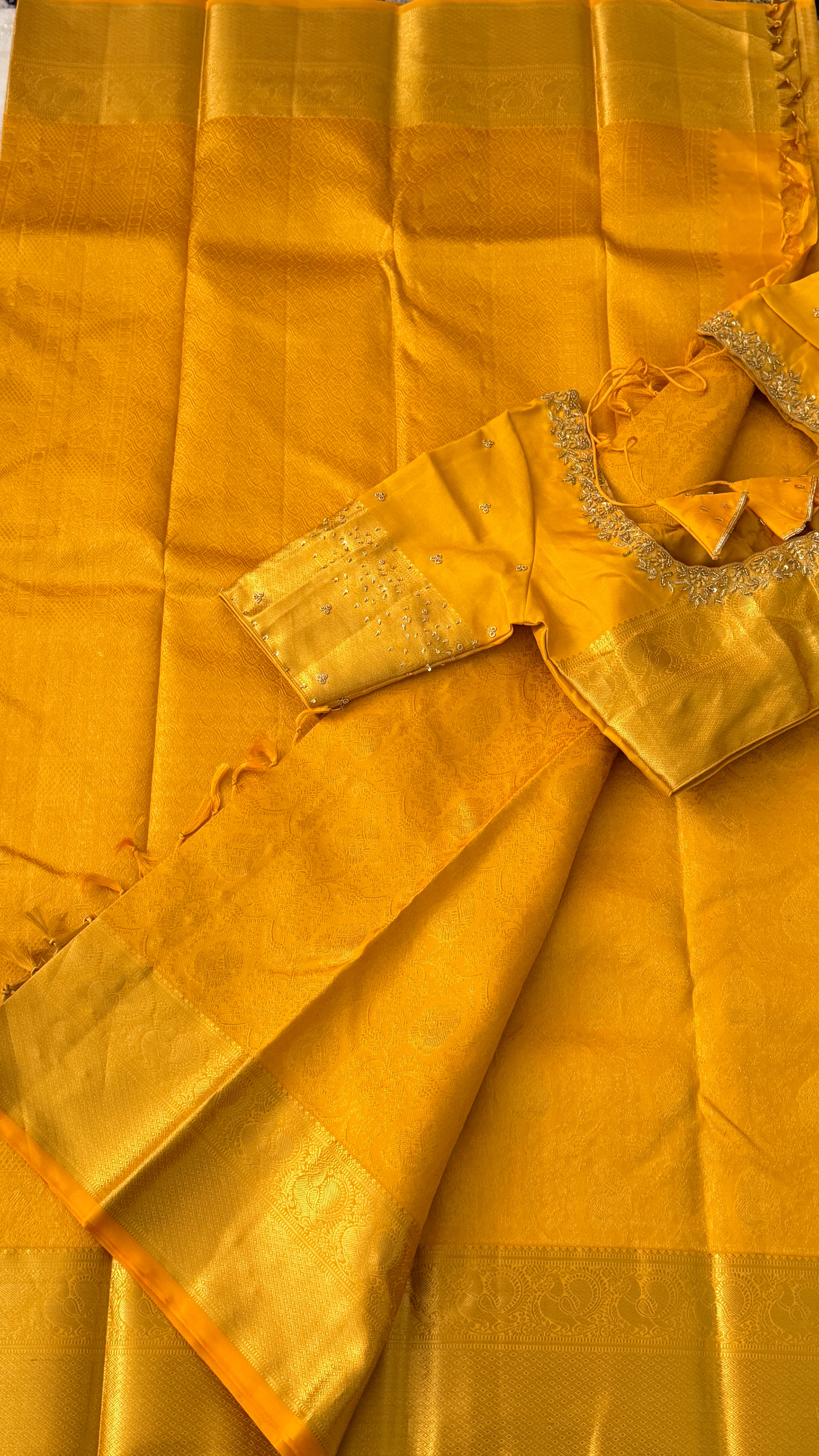 Yellow Kanchi Silk Saree