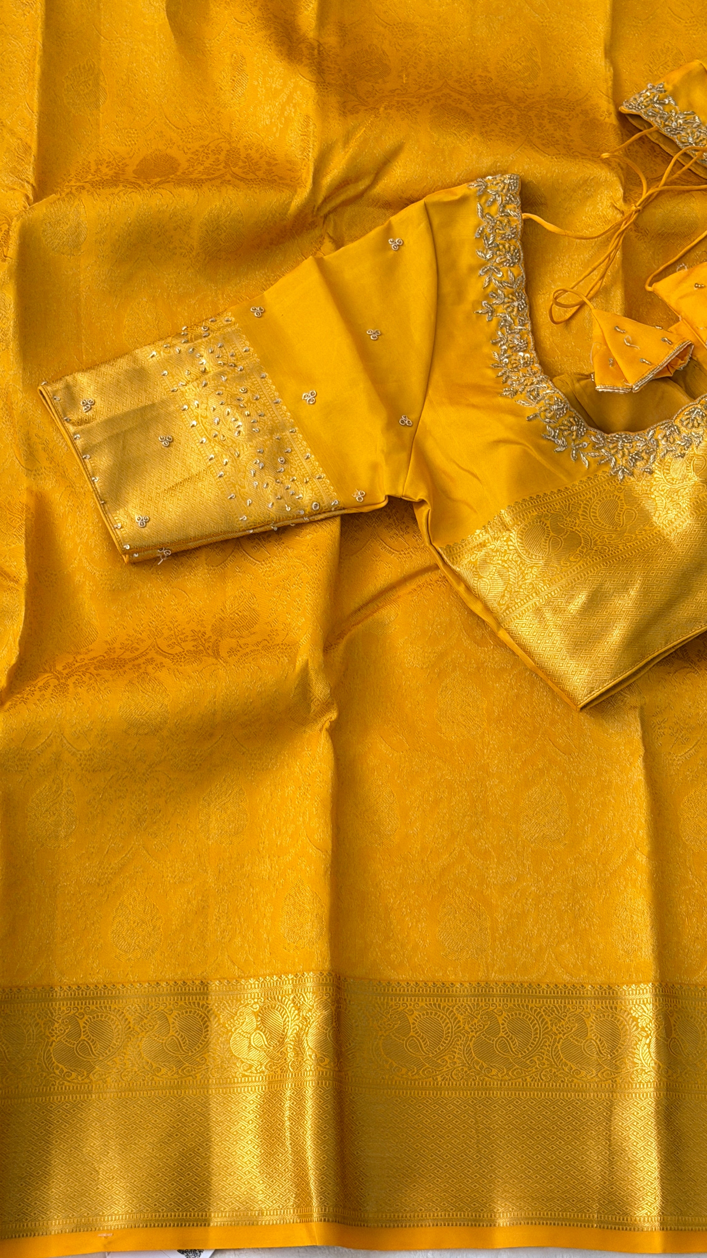 Yellow Kanchi Silk Saree