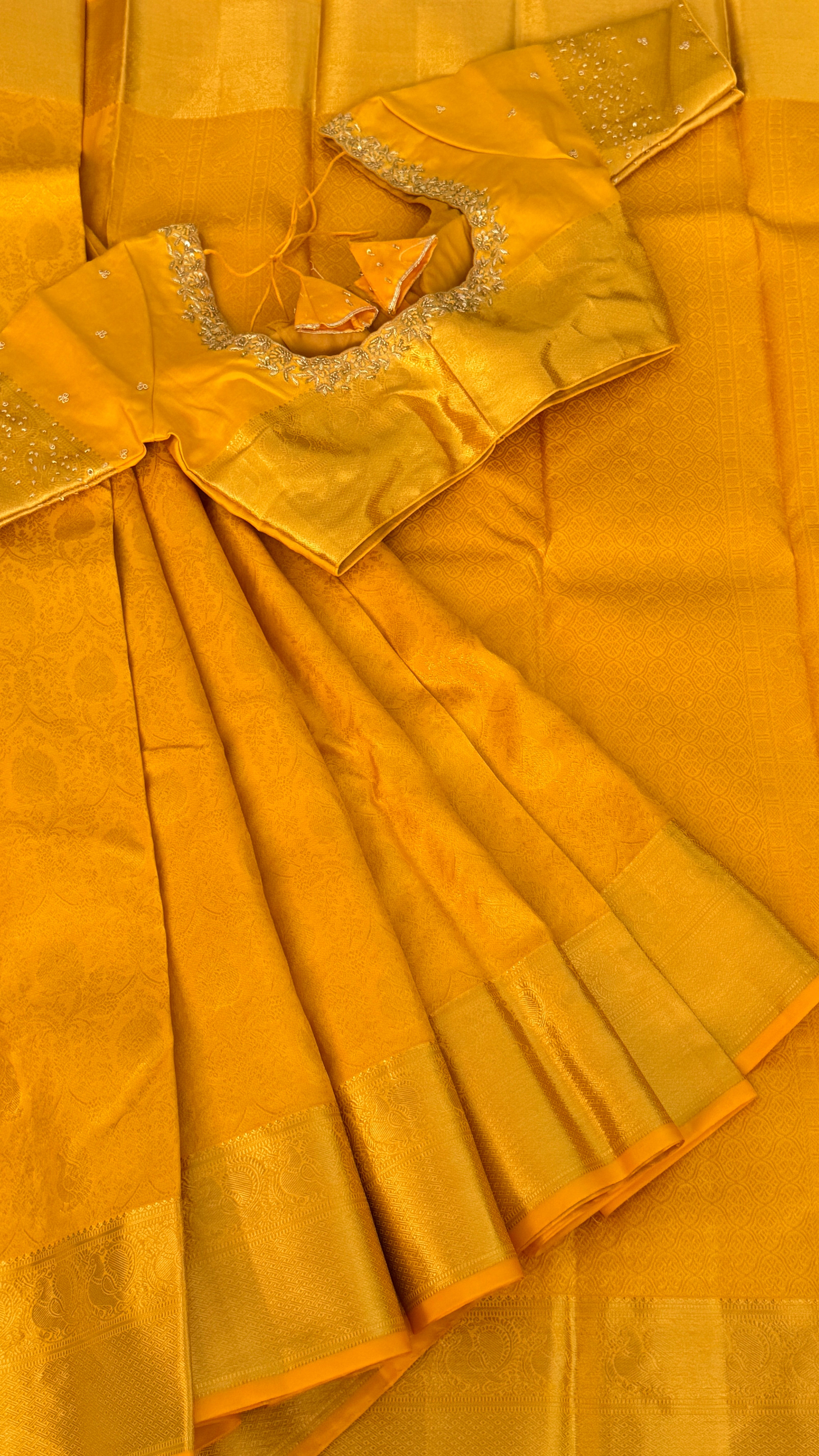 Yellow Kanchi Silk Saree