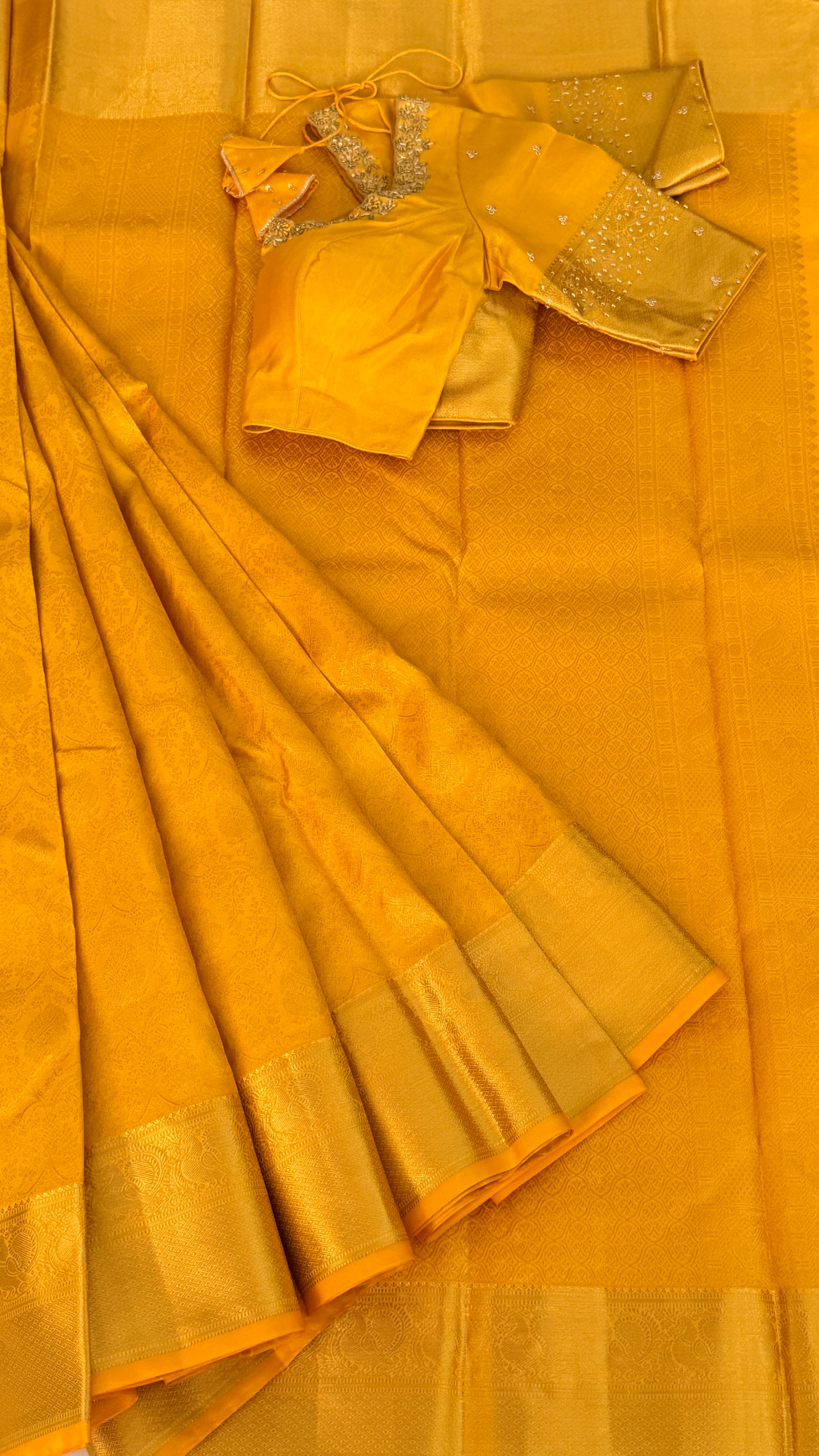 Yellow Kanchi Silk Saree