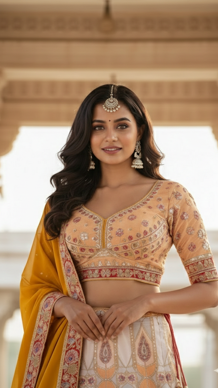 Golden Mosaic Lehenga