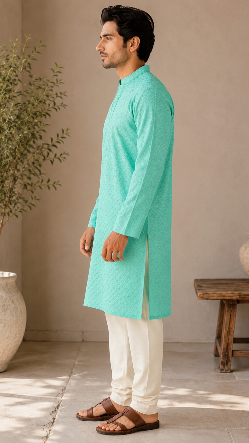 Sky Blue Chikankari Kurta Set