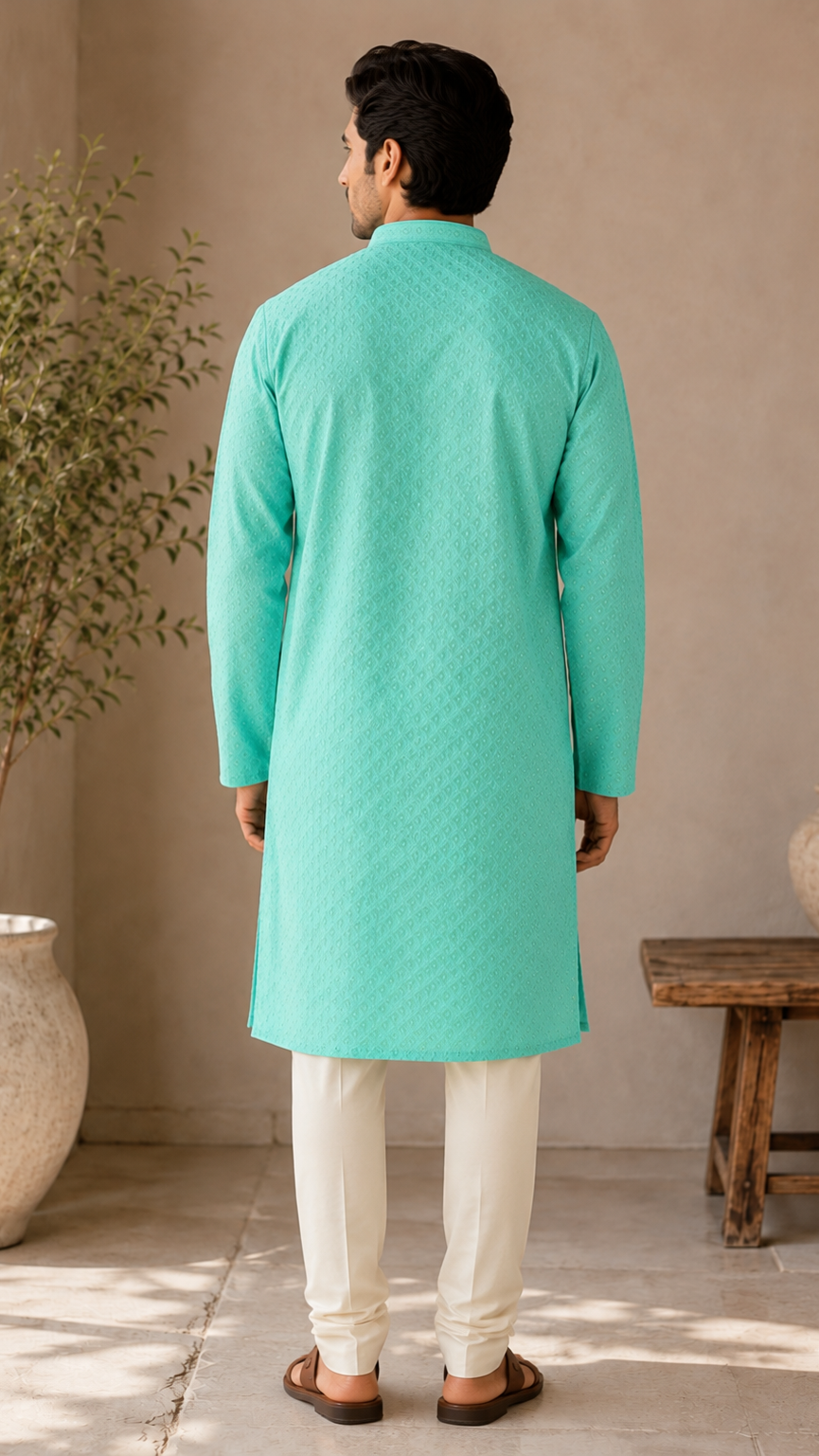 Sky Blue Chikankari Kurta Set