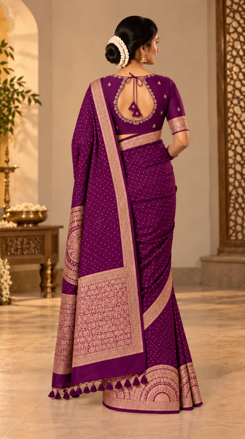 Purple Banaras Katan Silk saree