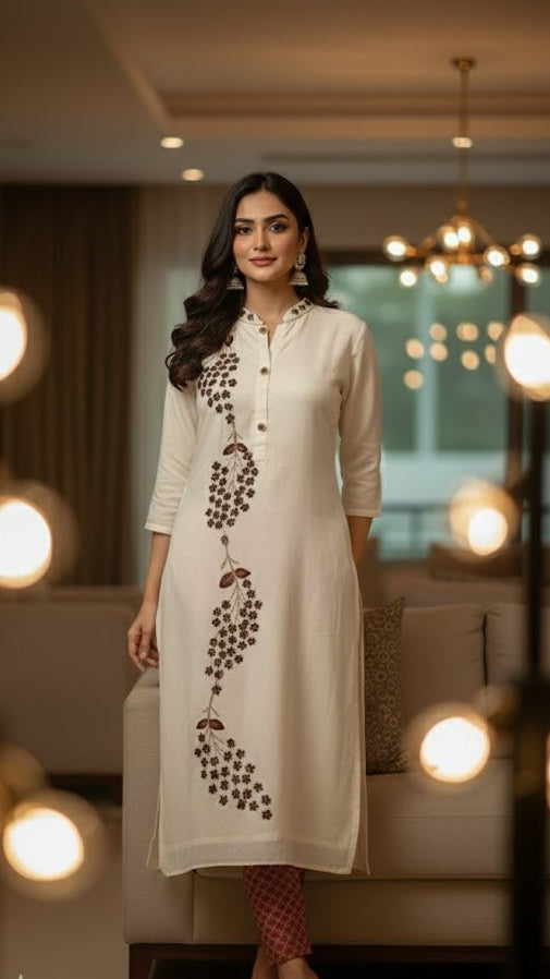 Ivory Maroon Peacock Suit