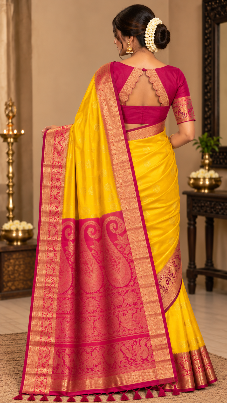 Yellow Kanchi Silk Saree