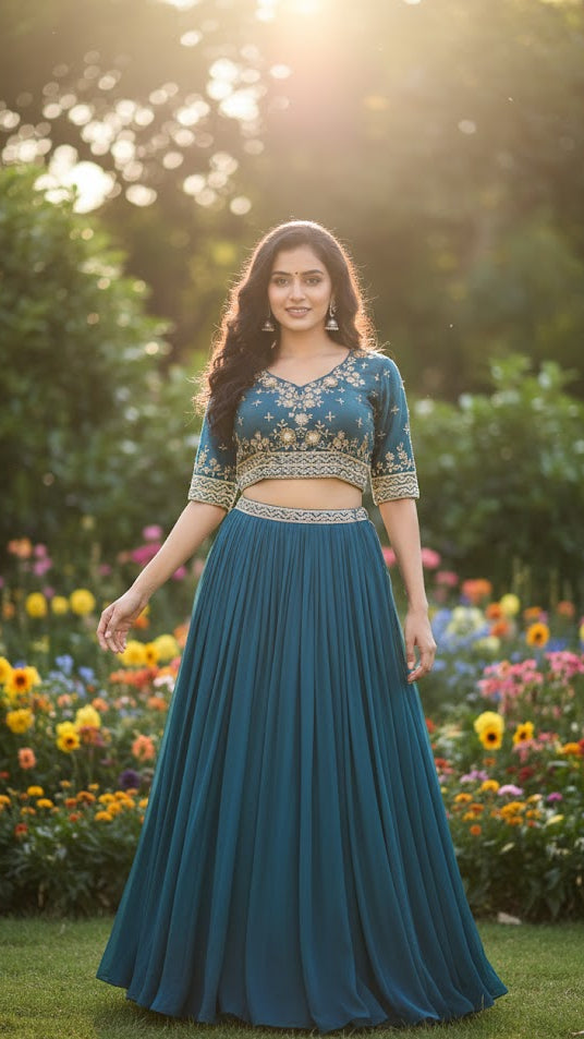 Teal Grace Lehenga