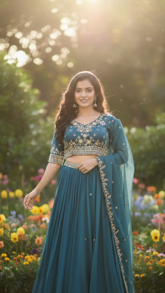 Teal Grace Lehenga