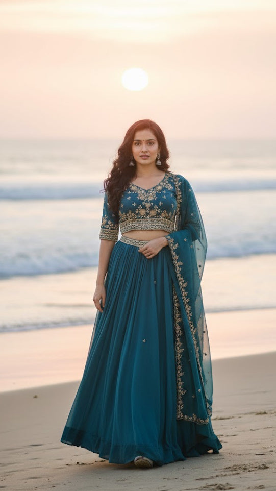Teal Grace Lehenga