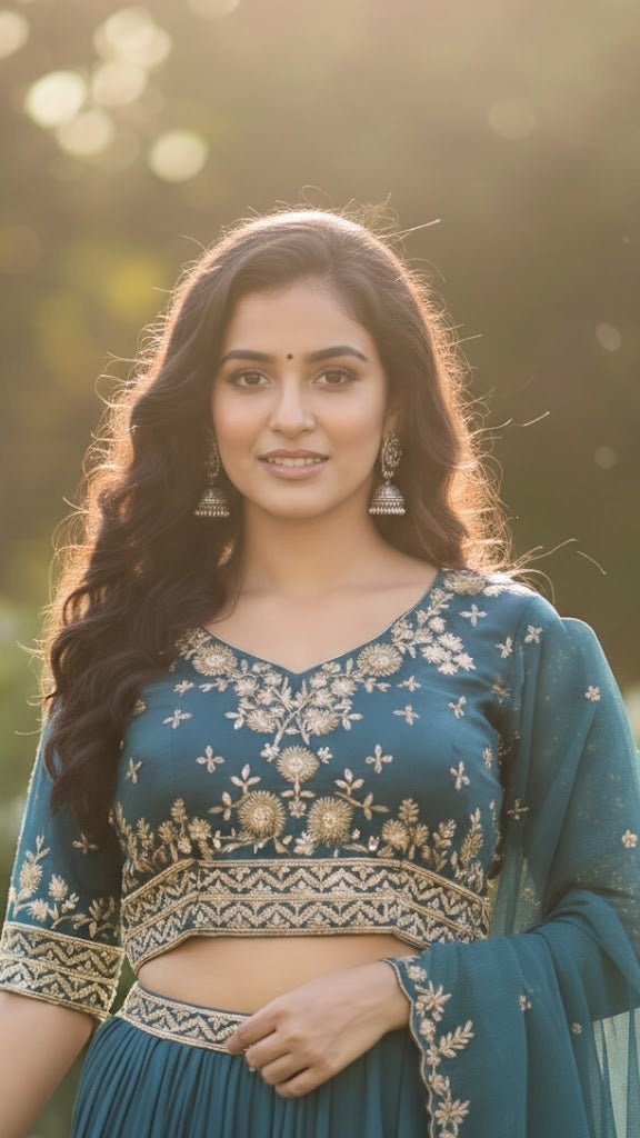 Teal Grace Lehenga