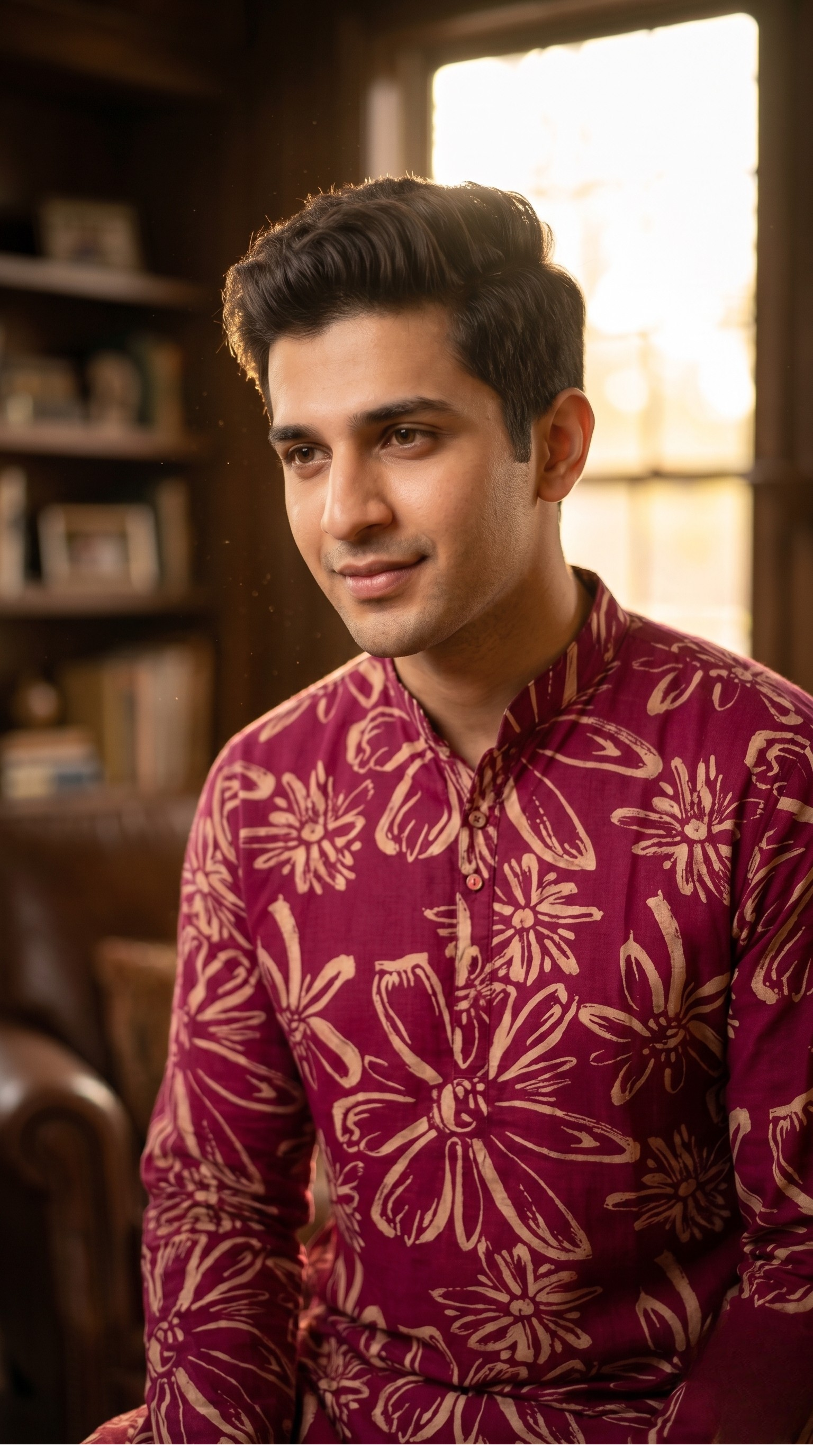 Magenta Cotton Kurta Set