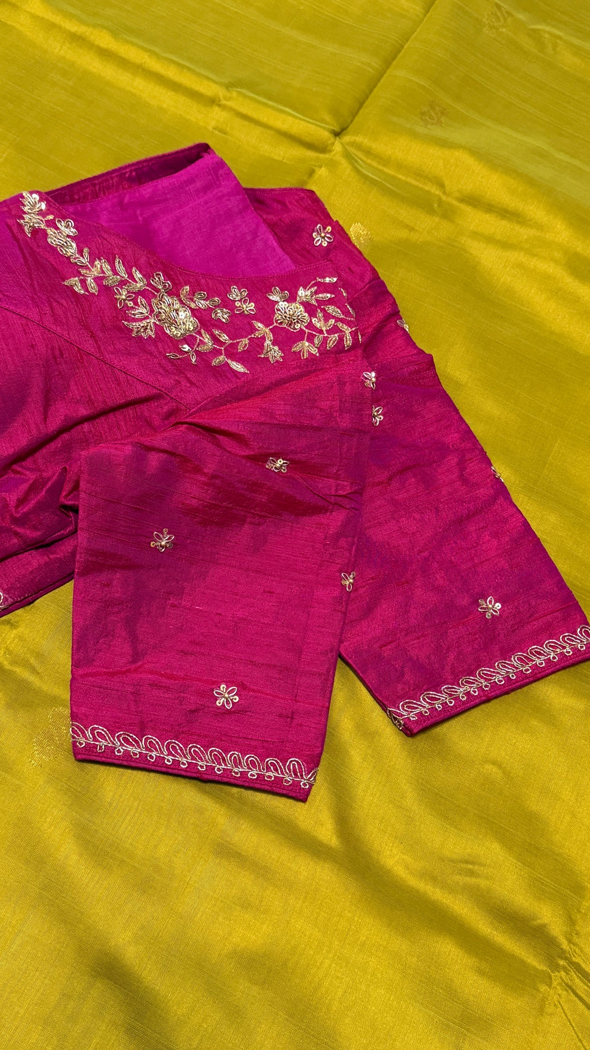 Magenta Raw Silk Blouse