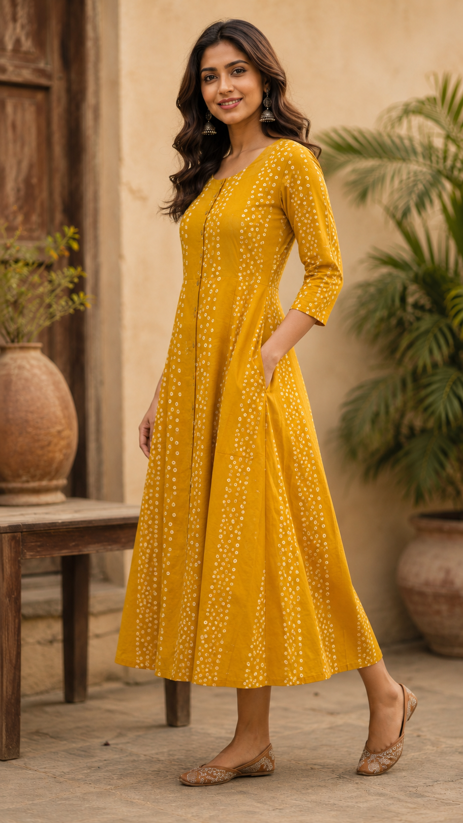 Mustard Cotton Midi