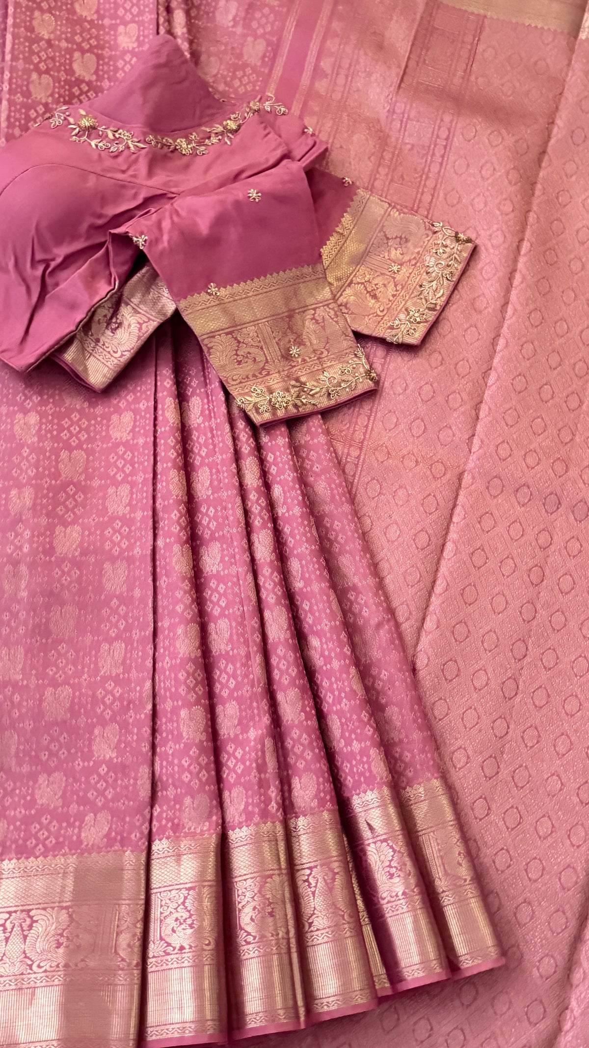 Lavender Kanchi Silk Saree