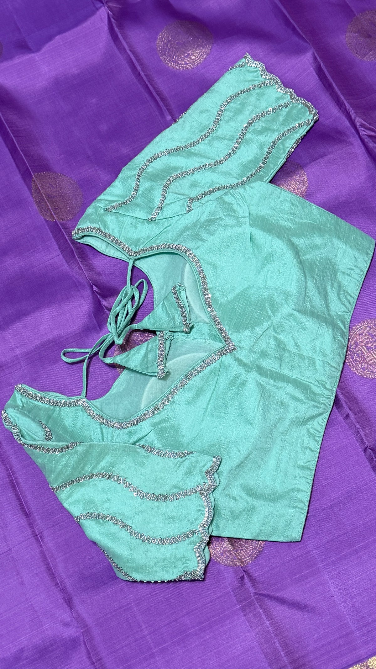 Mint Green Raw Silk Blouse