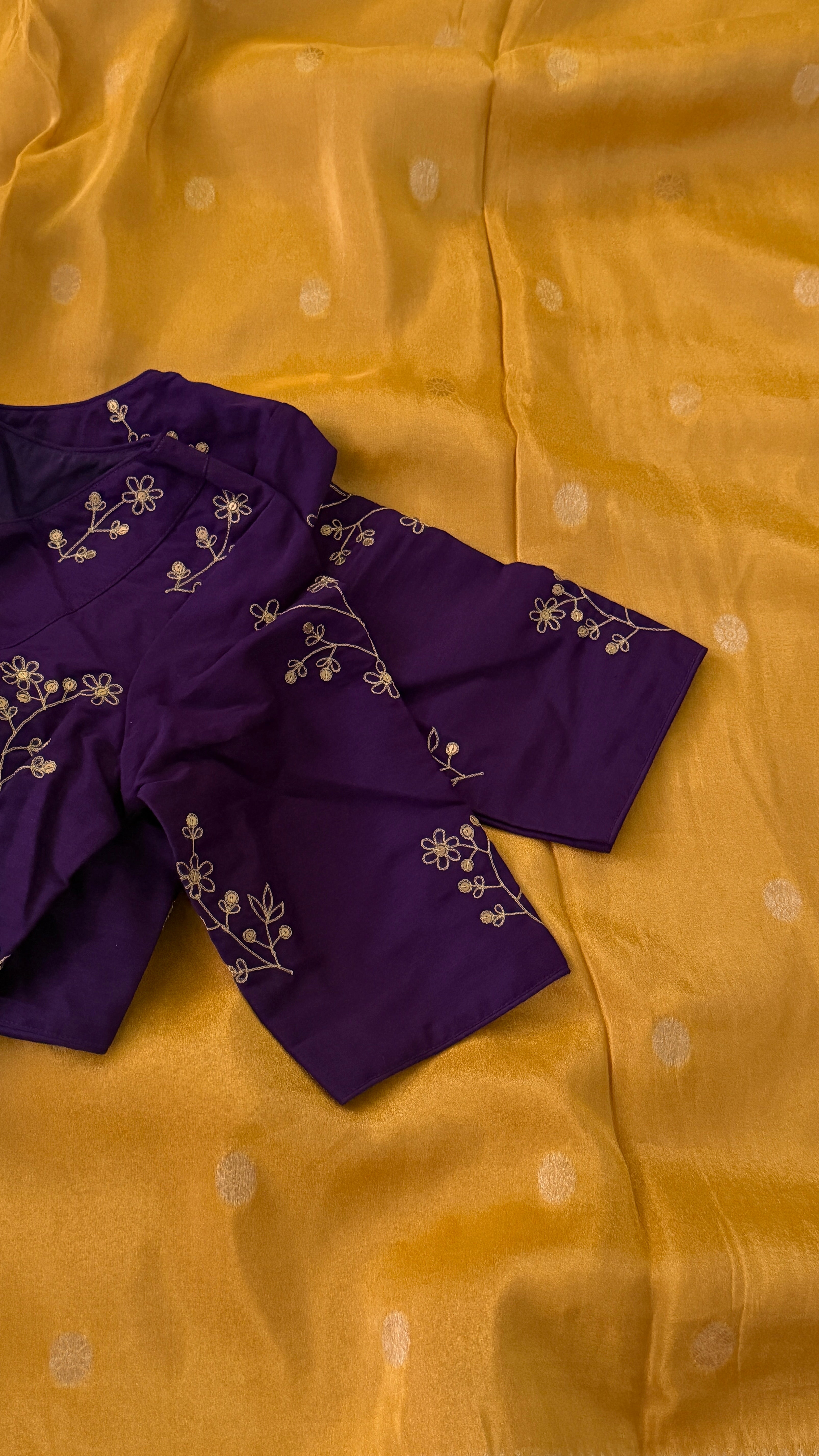 Violet High-V Bouquet Blouse