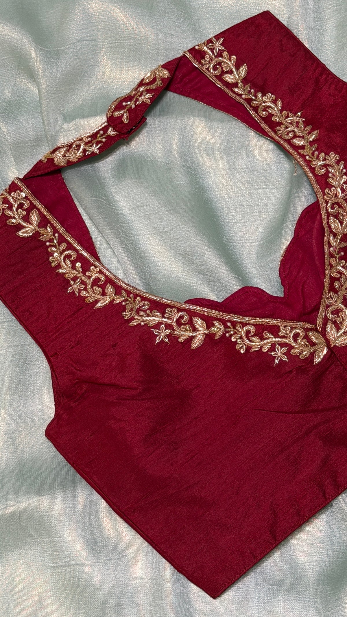 Maroon Raw Silk Blouse