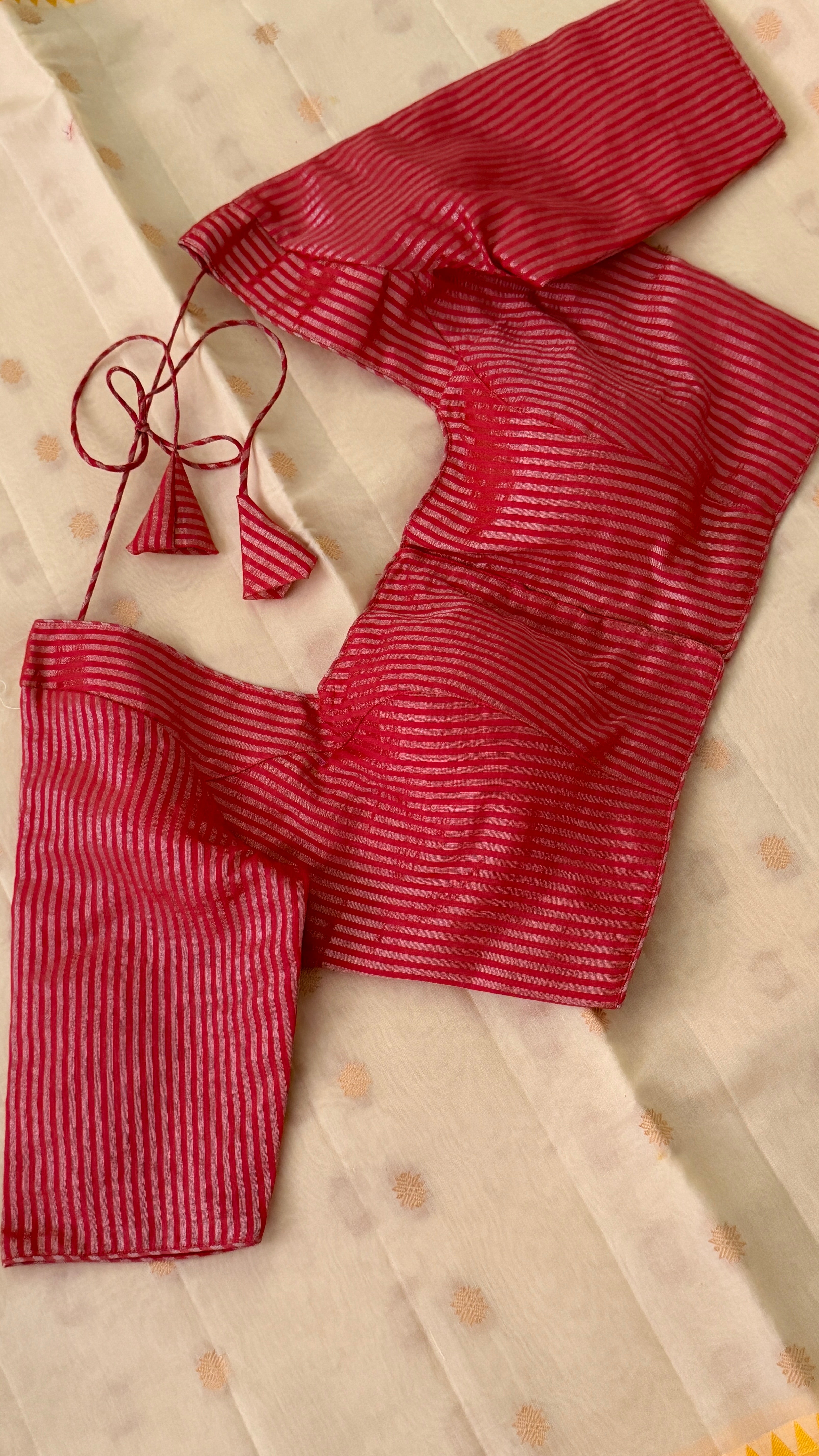 Red & Gold Stripe Blouse