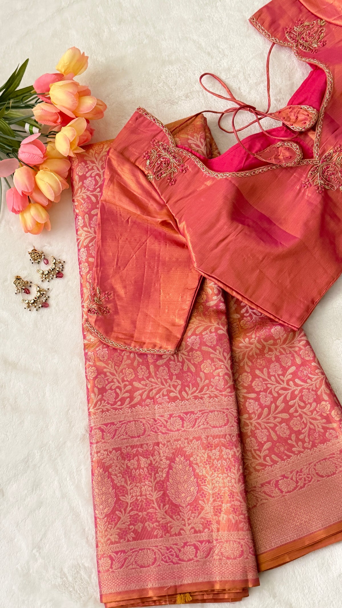 Rose Pink Kanchi Silk Saree