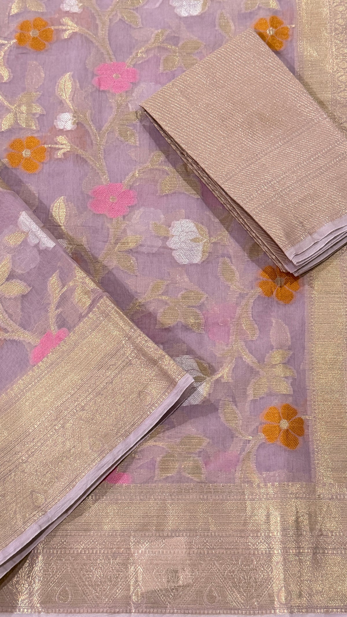 Lavender Chanderi Silk Saree