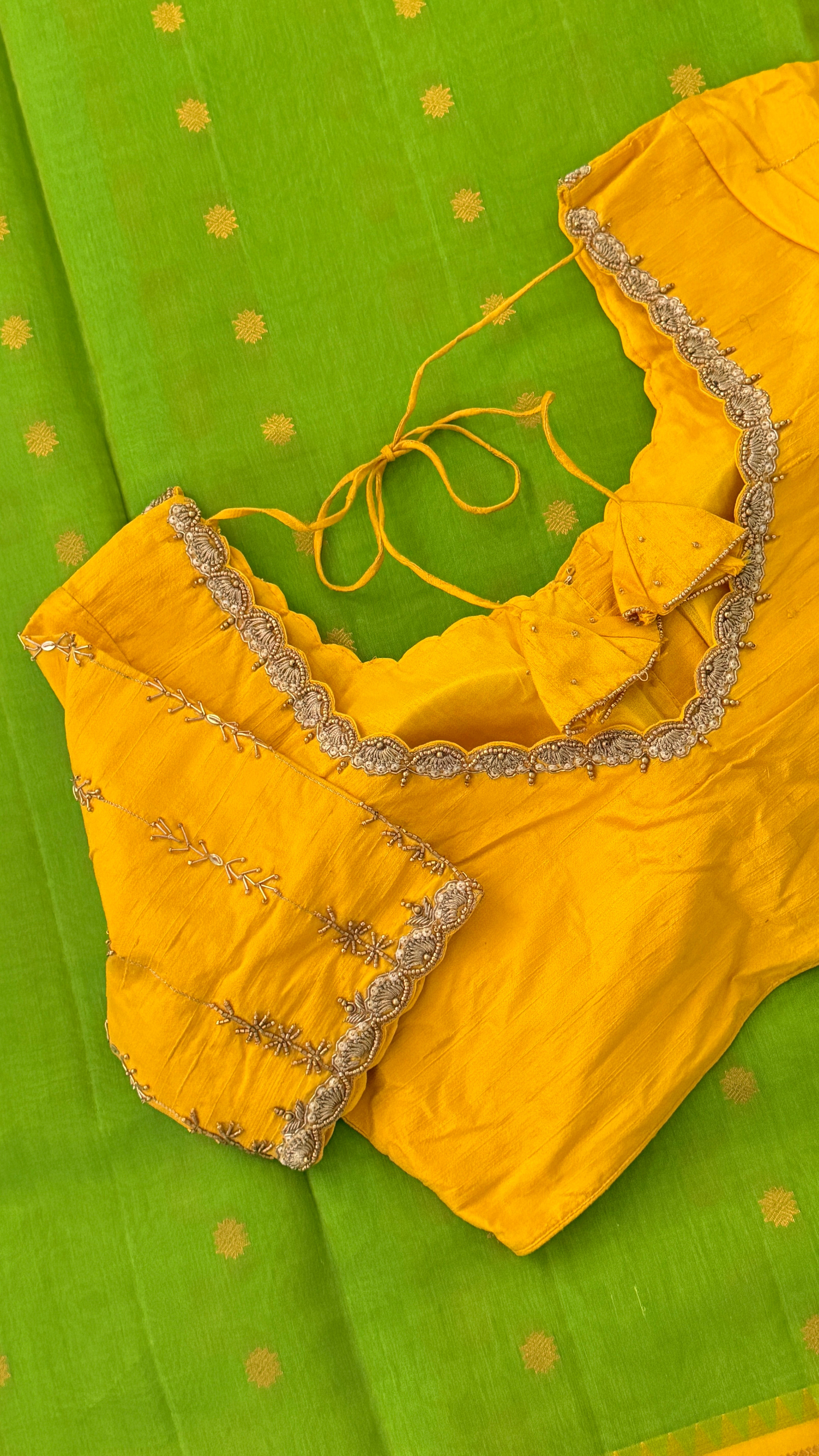 Yellow Vine Sleeve Blouse