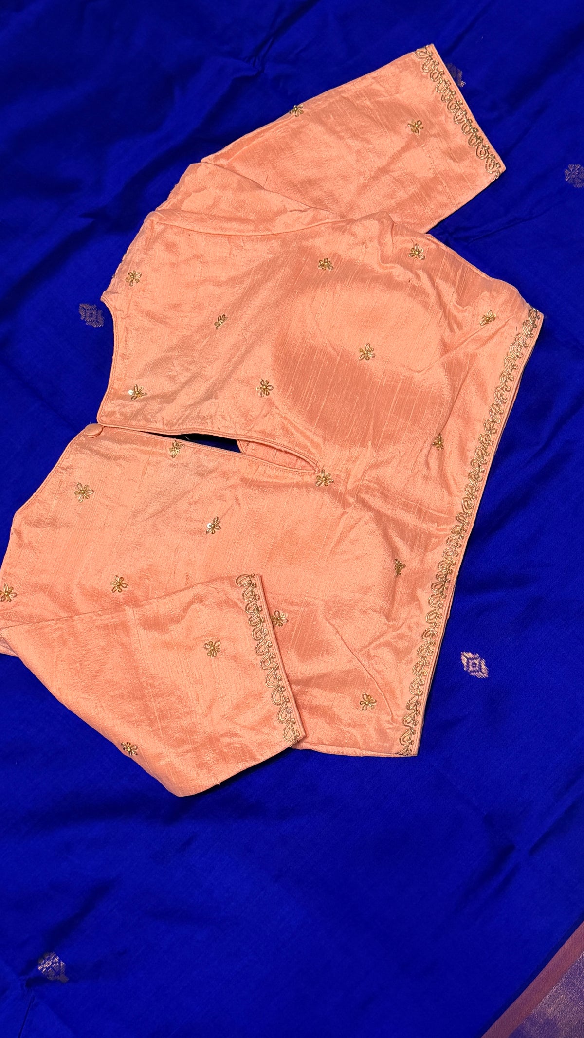 Peach Raw Silk Blouse