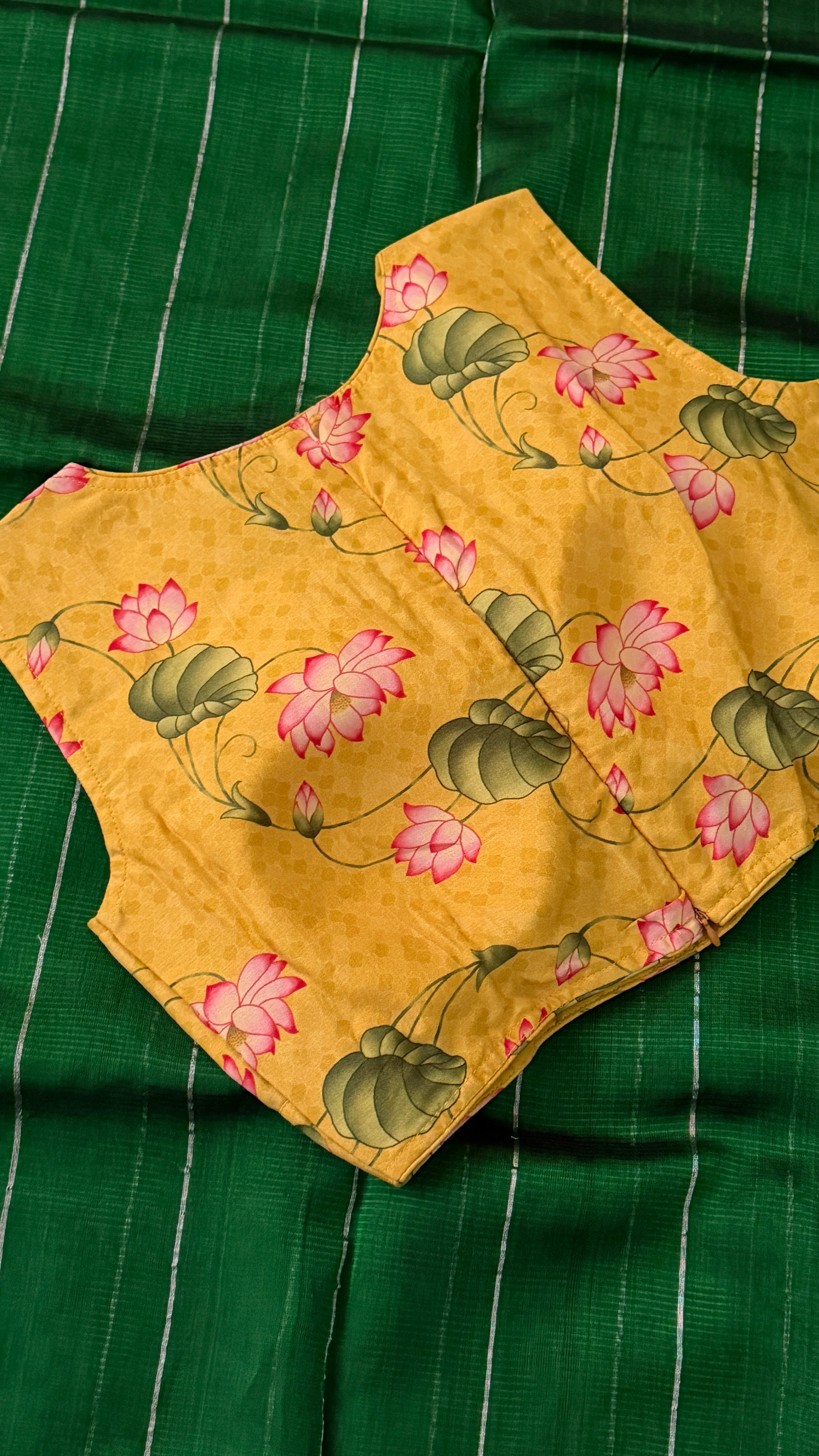 Yellow Floral Printed Sleeveless Blouse