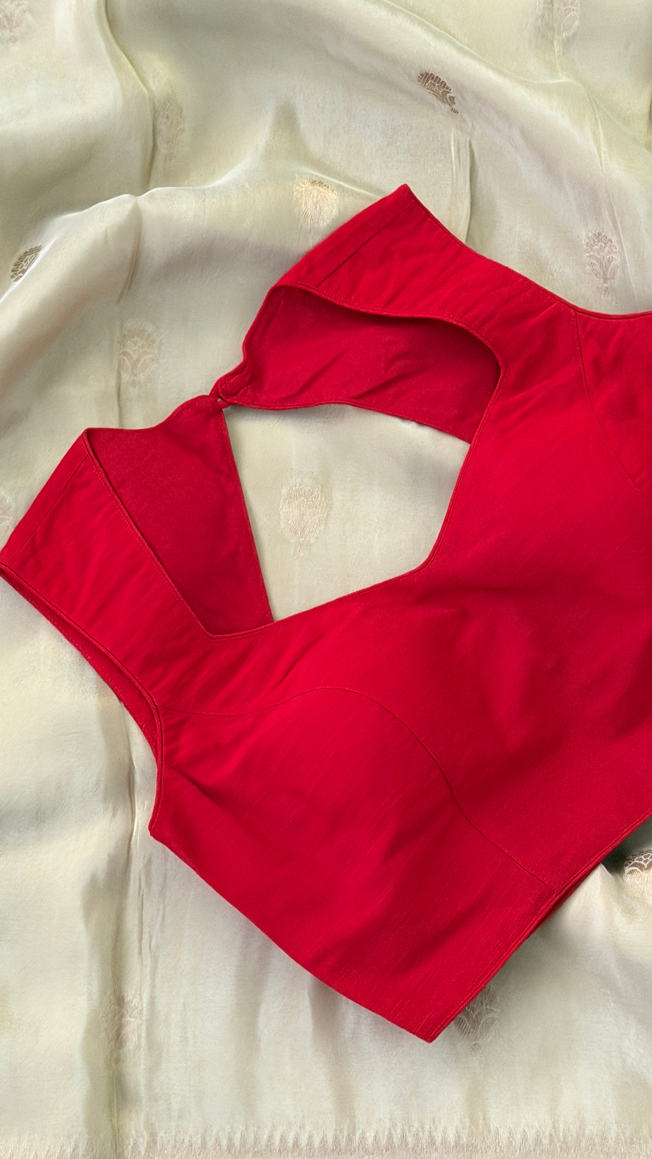 Red Sleeveless Blouse
